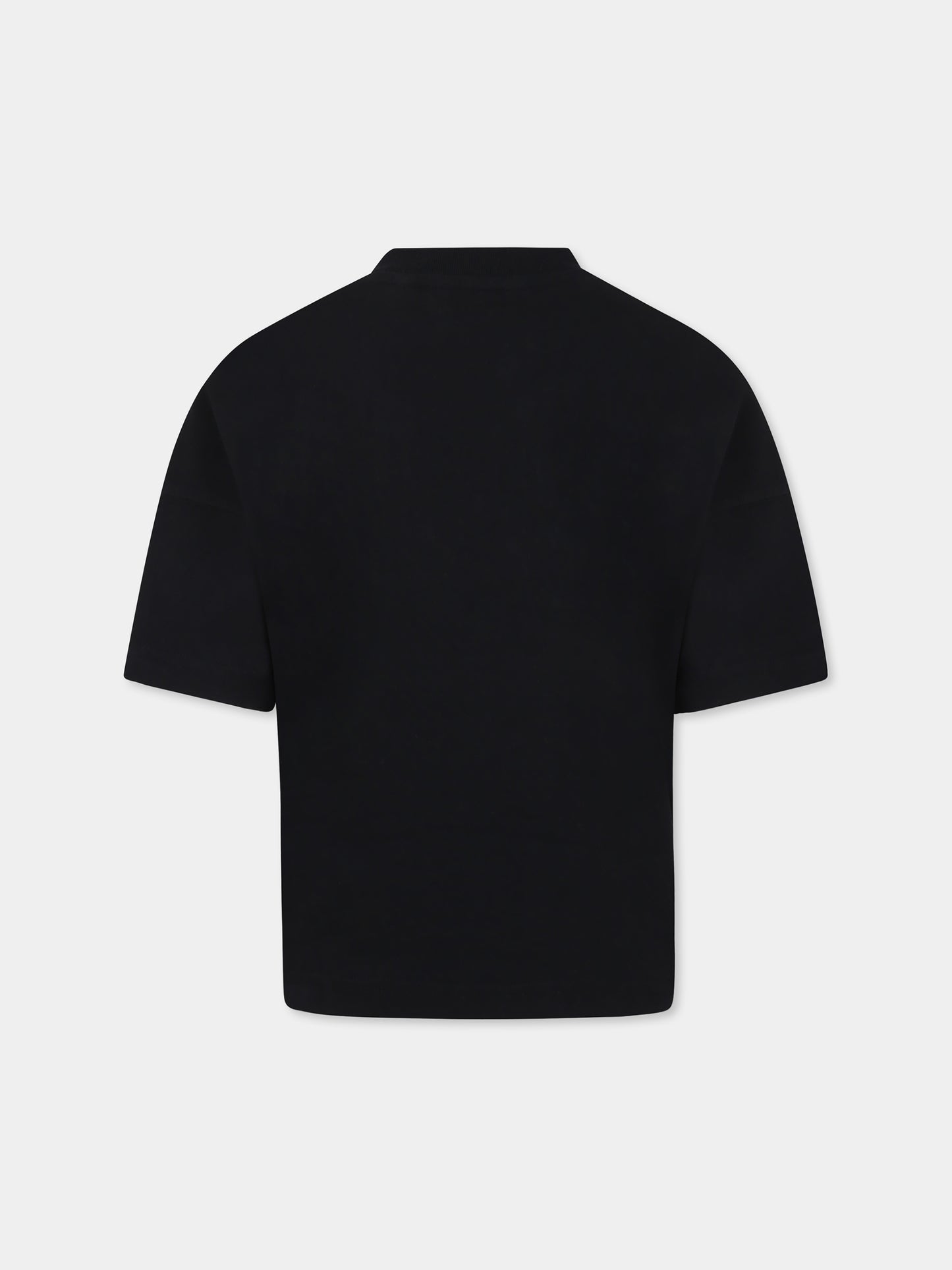 T-shirt noir pour garçon avec requin