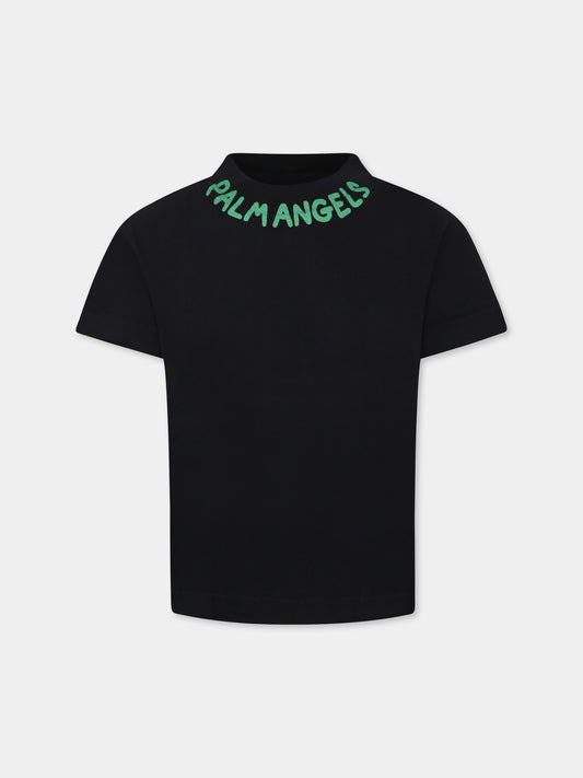 T-shirt noir pour garçon avec logo