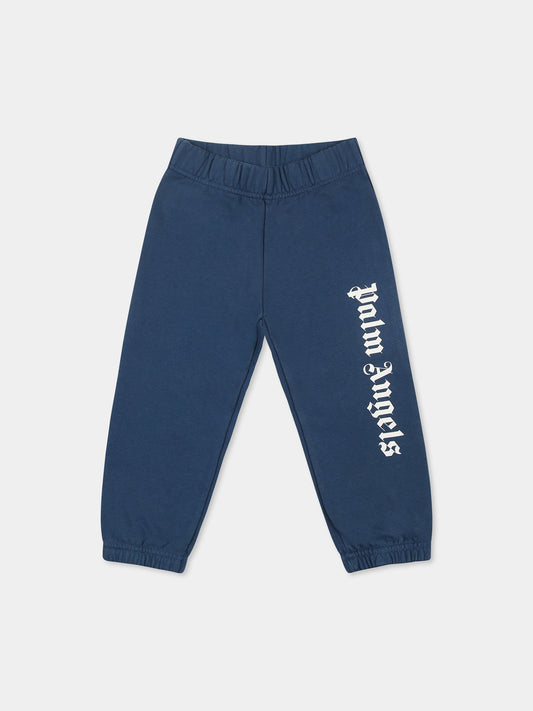 Pantalon bleu pour bébé garçon avec logo