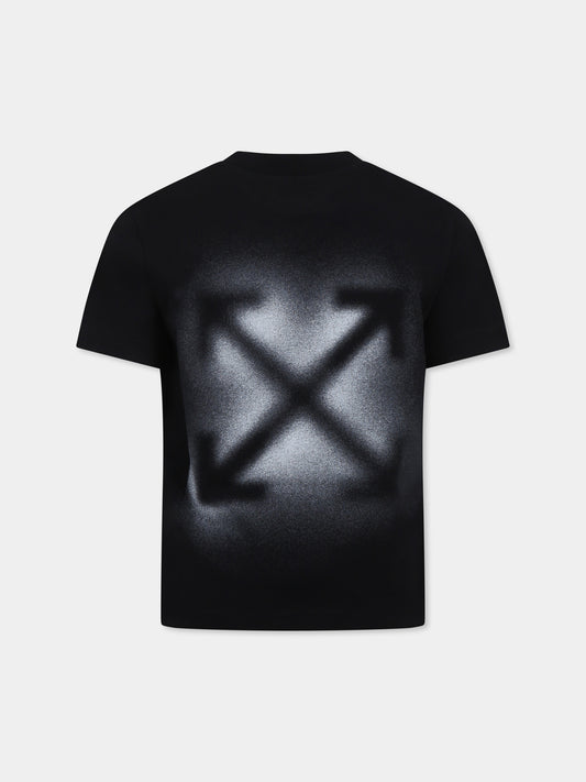 T-shirt noir pour garçon avec logo
