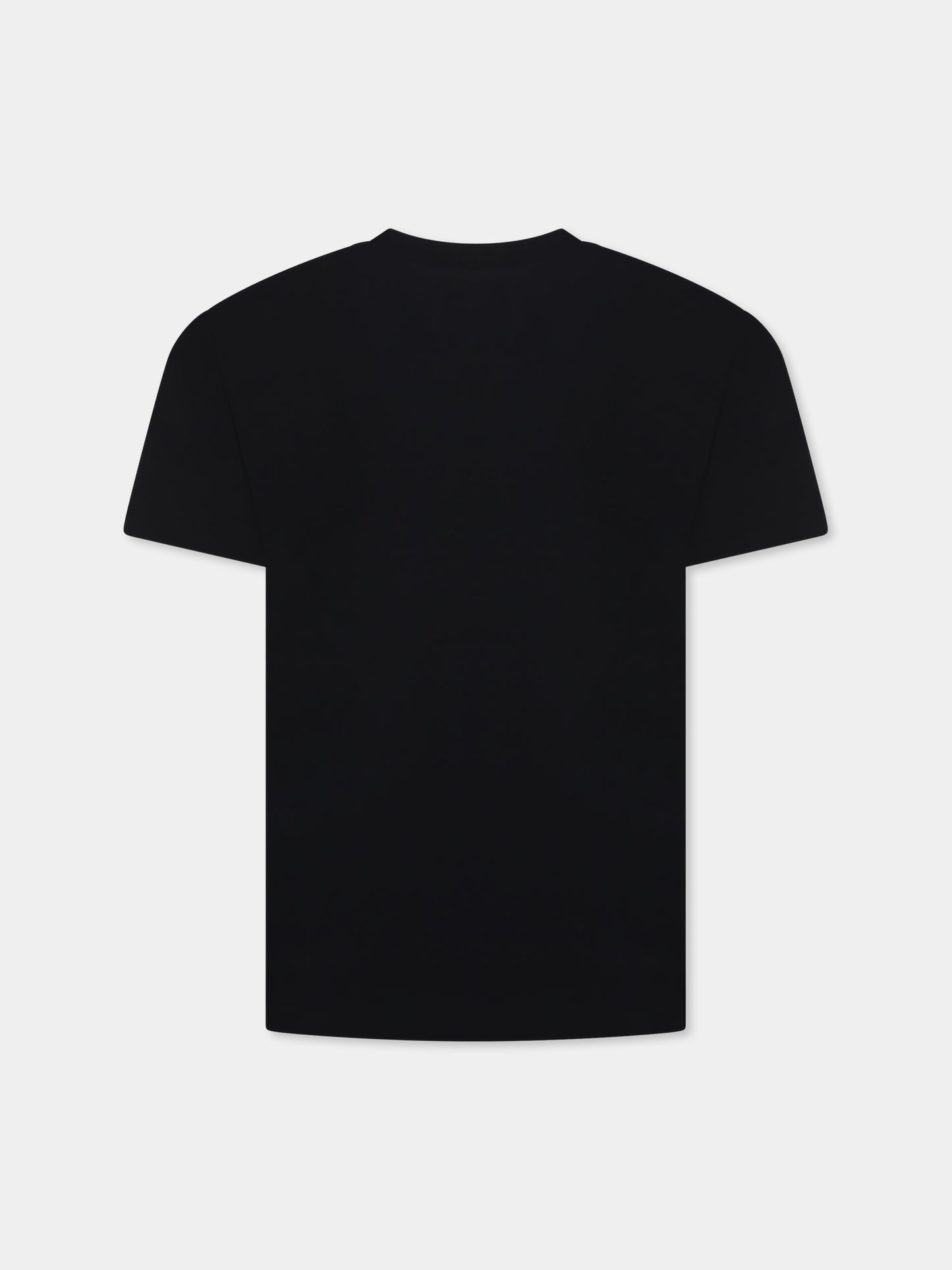 T-shirt nera per bambino con logo e frecce,Off White,OBAA016S25JER0011001