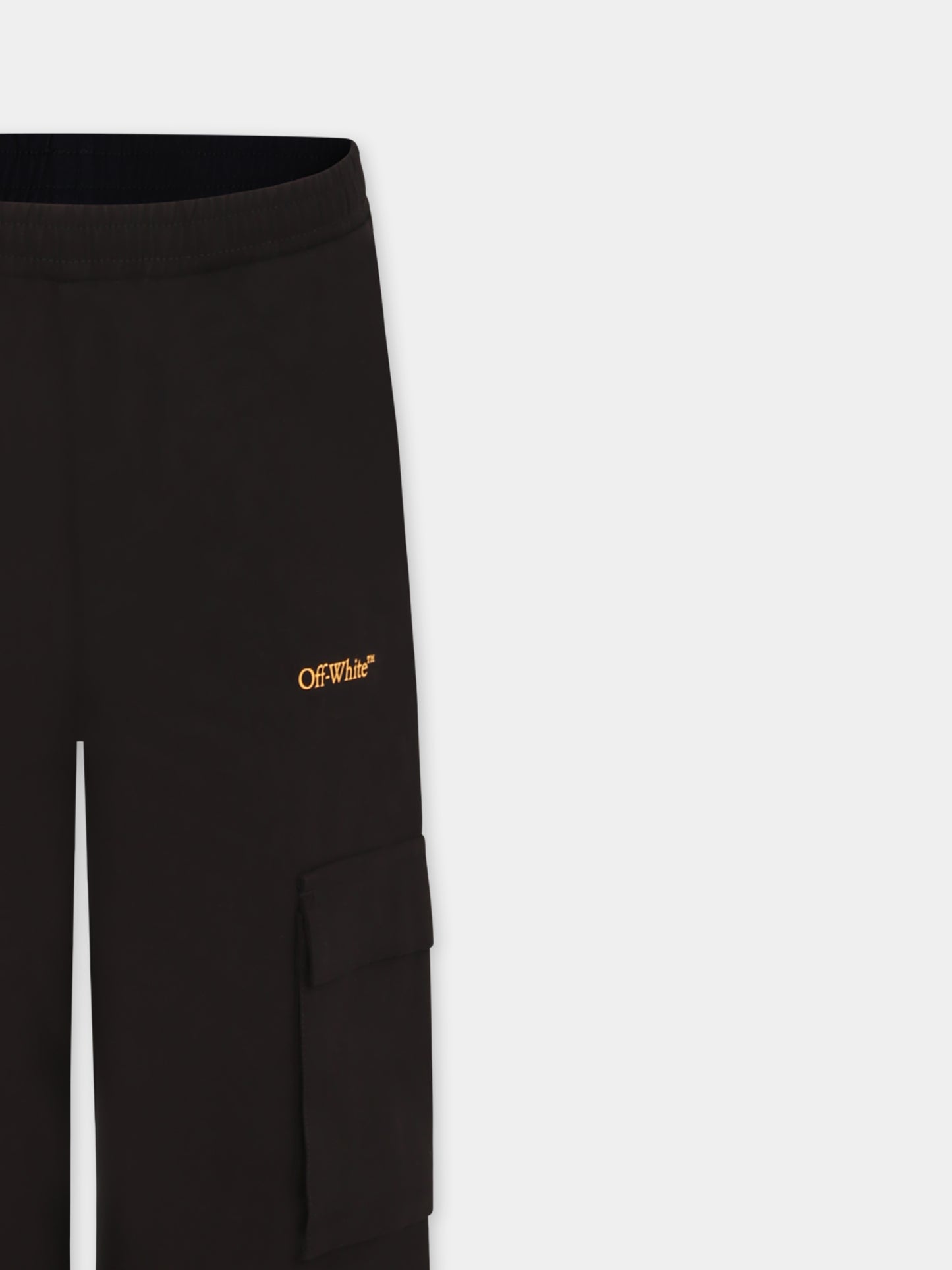 Pantaloni neri per bambino con frecce,Off White,OBCF007S25FAB0011018