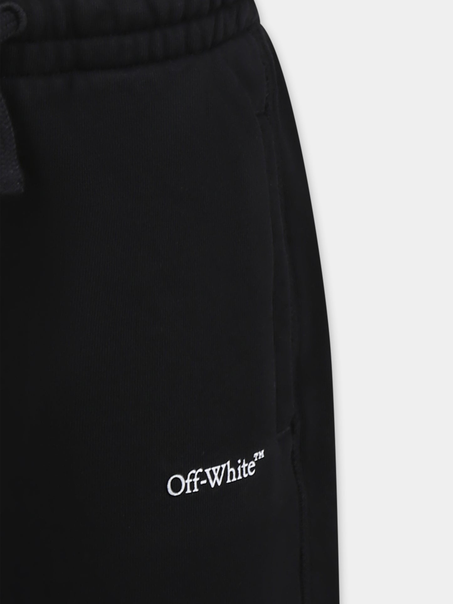 Shorts neri per bambino con logo,Off White,OBCI001S25FLE0011001