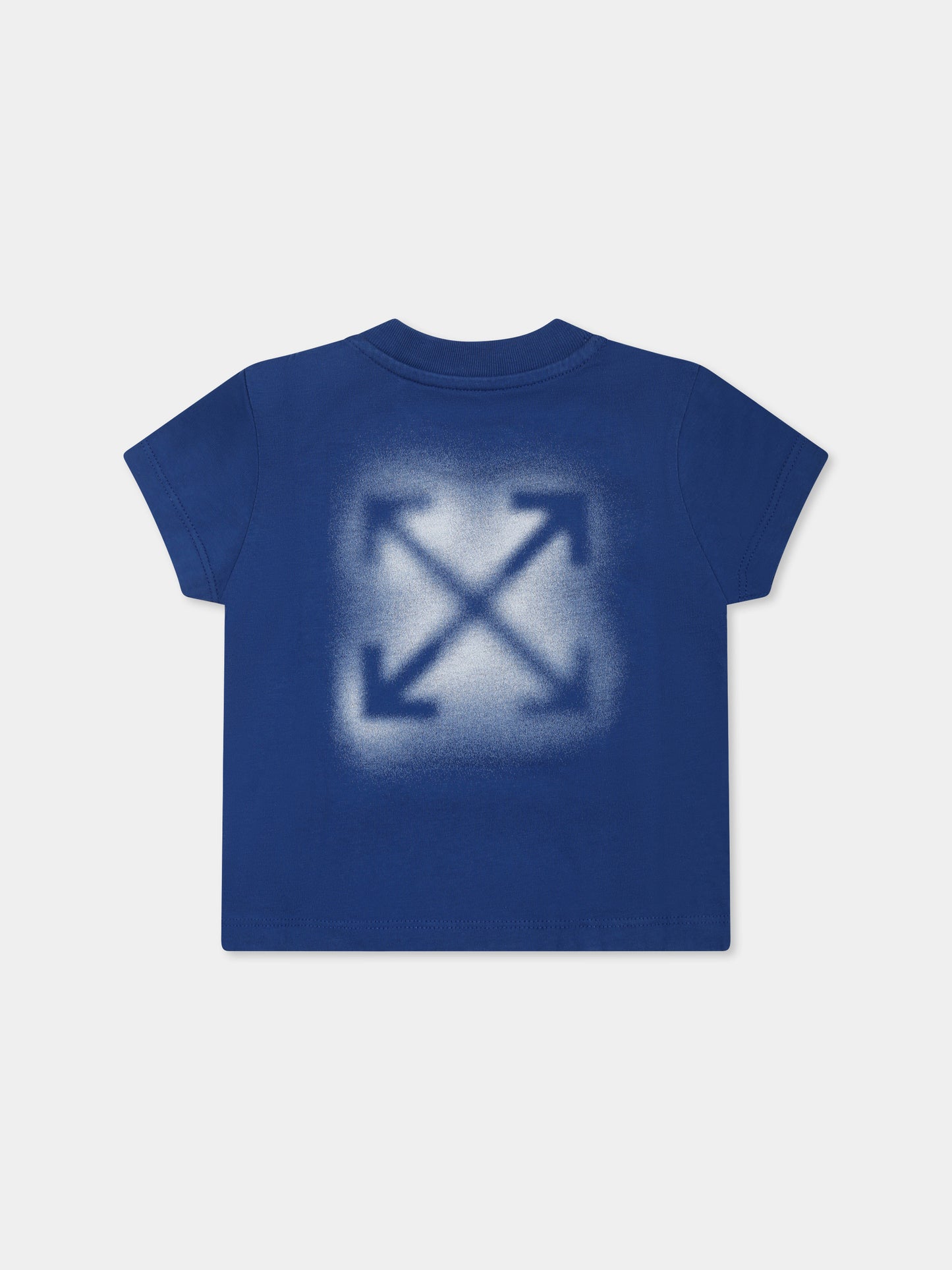 T-shirt blu per neonato con logo,Off White,OBXB001S25JER0024501