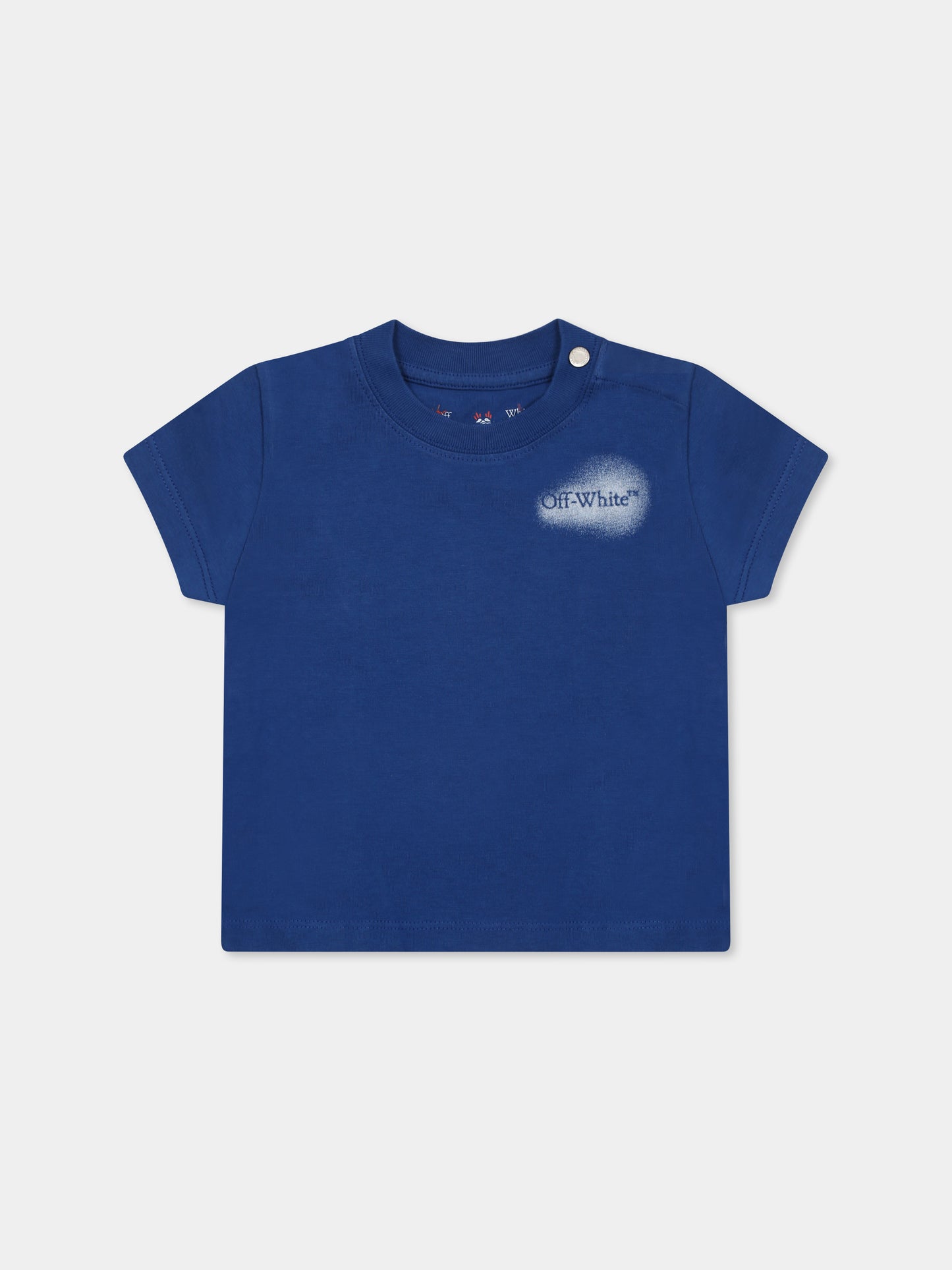 T-shirt blu per neonato con logo,Off White,OBXB001S25JER0024501