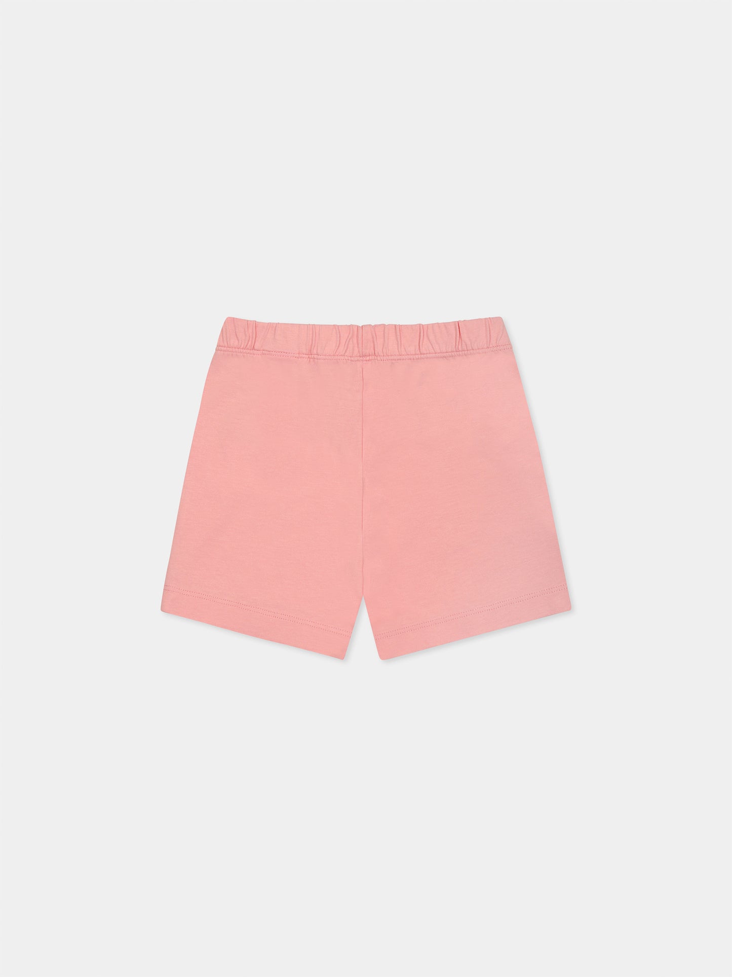 Short rose pour bébé fille avec logo