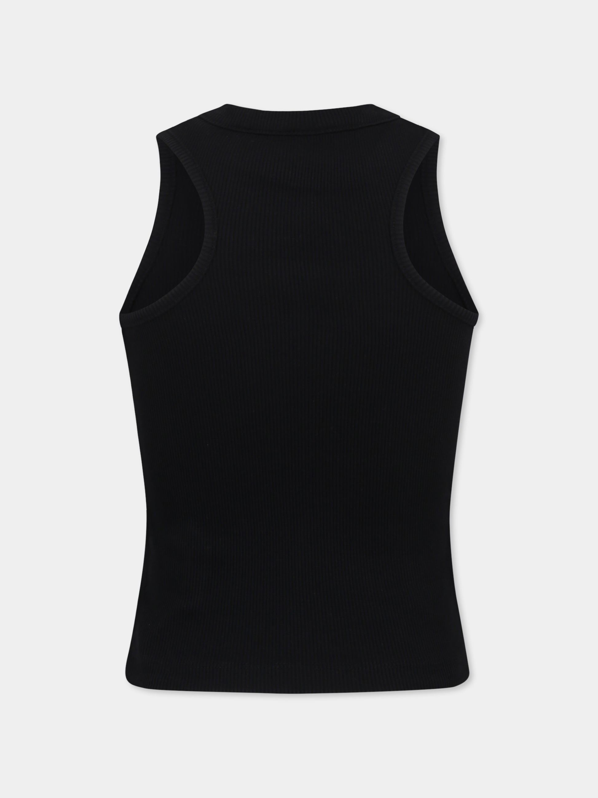 Canotta nera per bambina con logo,Off White,OGAD009S25JER0011001