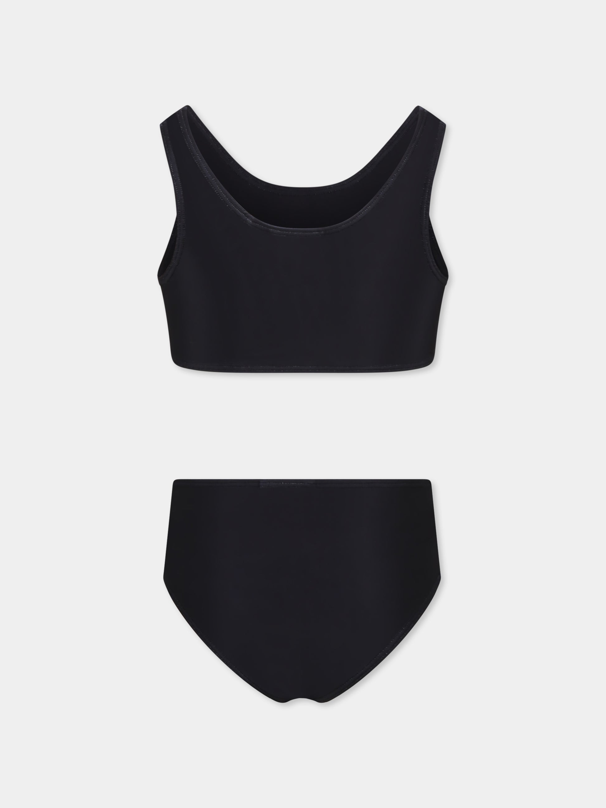 Bikini nero per bambina con logo e farfalle,Off White,OGFA014S25JER0011001