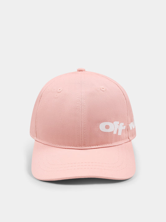 Chapeau rose pour fille avec logo