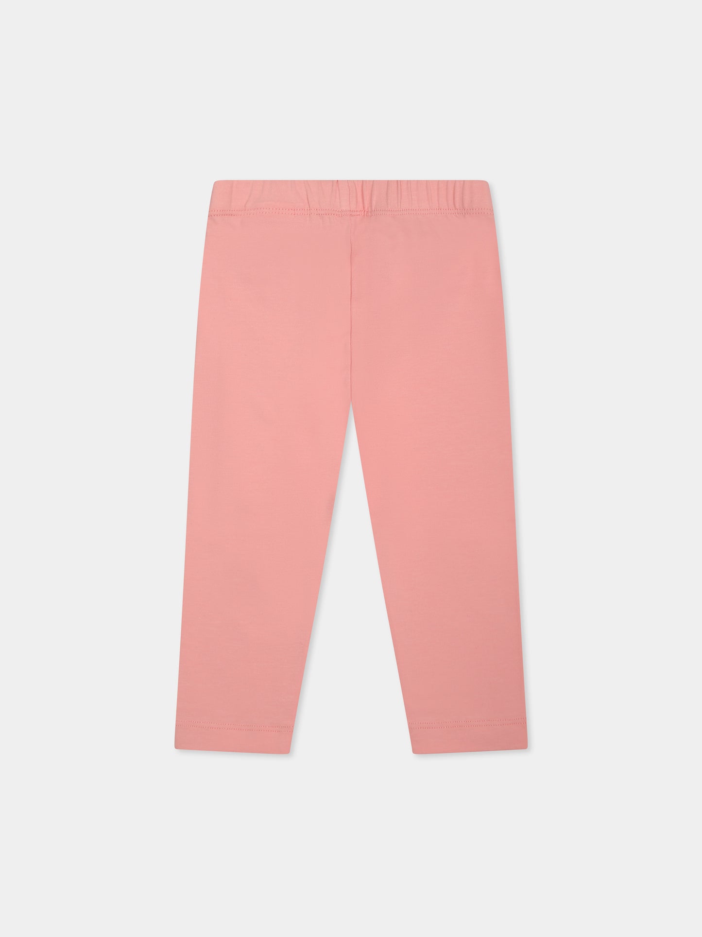 Legging rose pour bébé fille avec logo