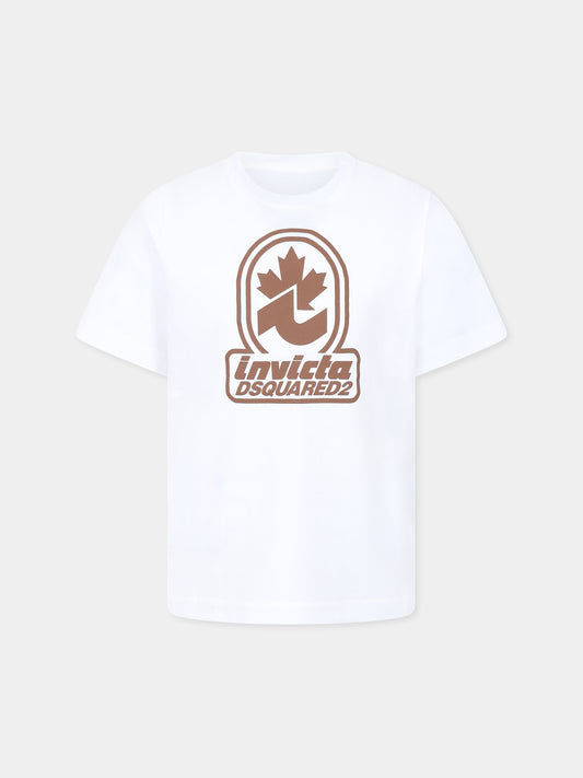 T-shirt blanc pour enfants avec logo