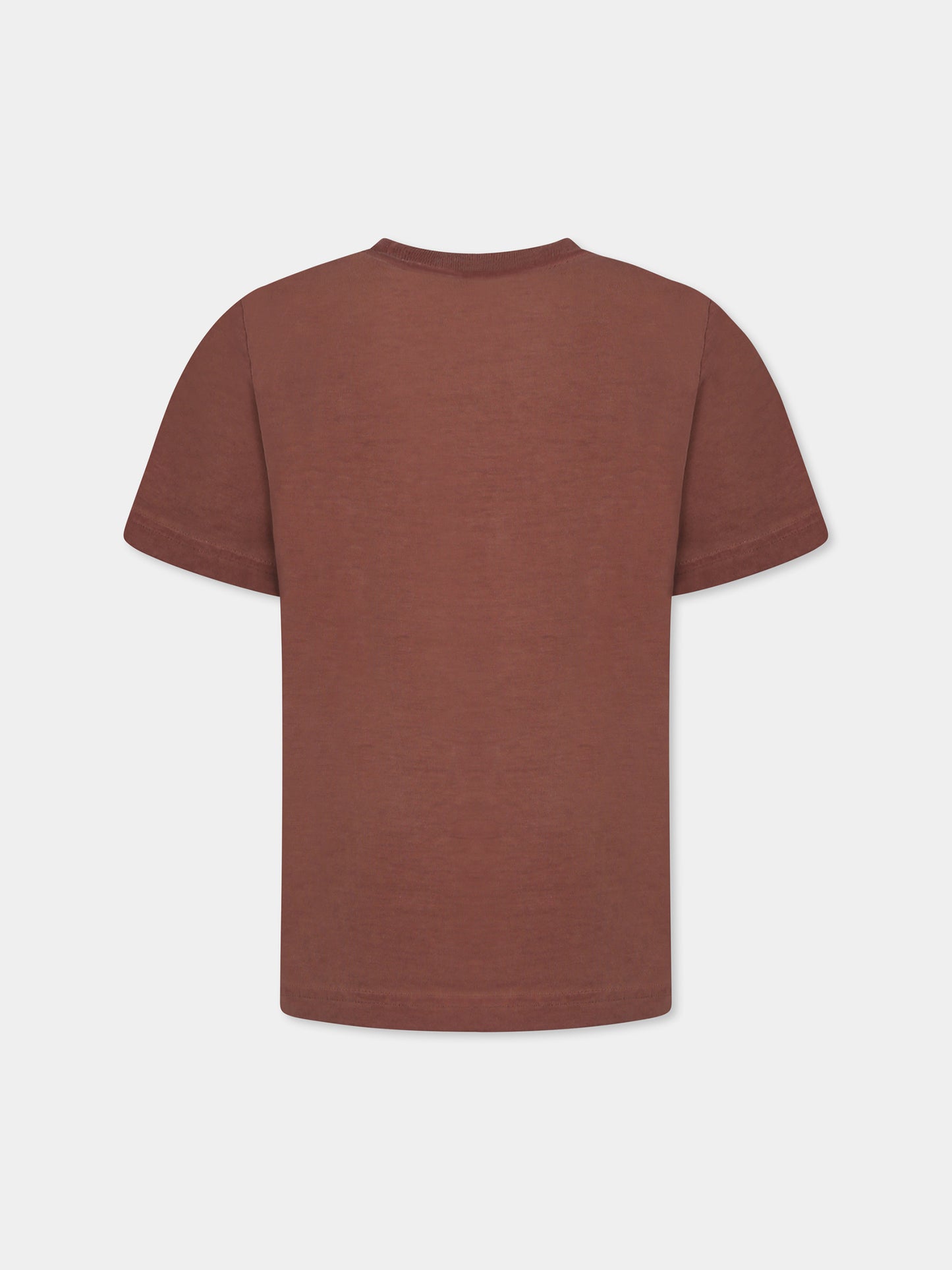 T-shirt marron pour enfants avec logo