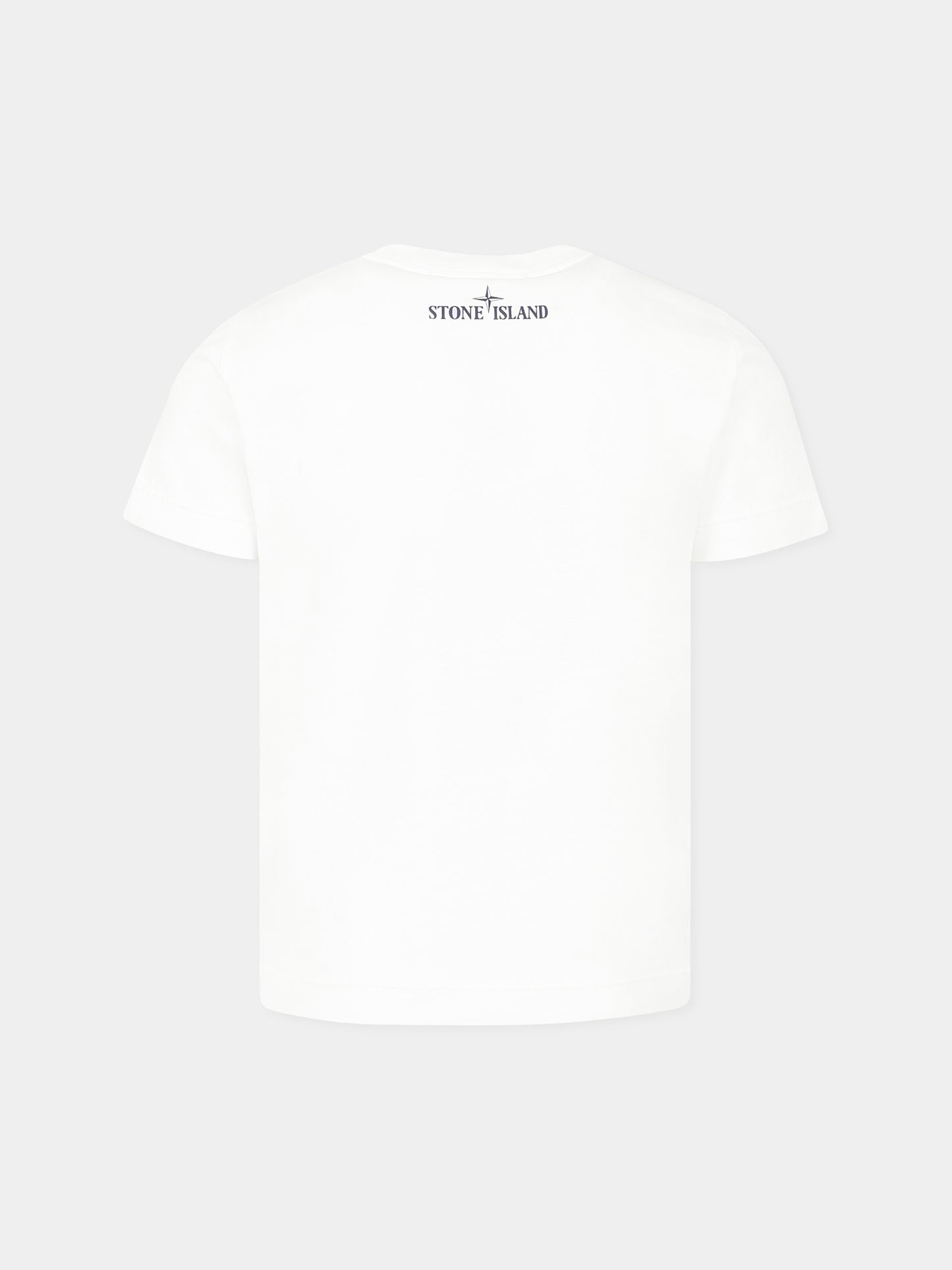 T-shirt blanc pour garçon avec boussole