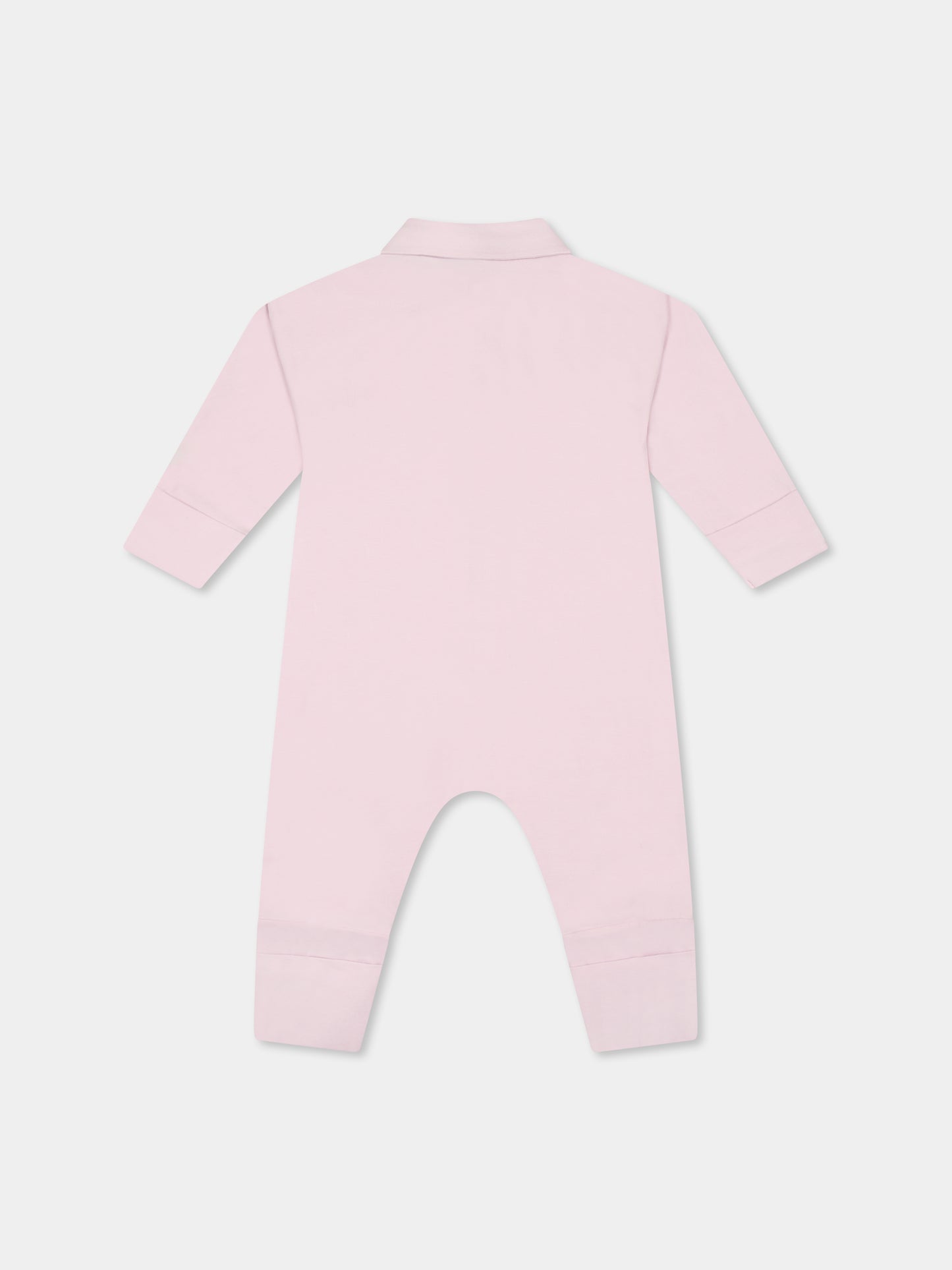 Ensemble combinaison rose pour bébé fille avec vintage check