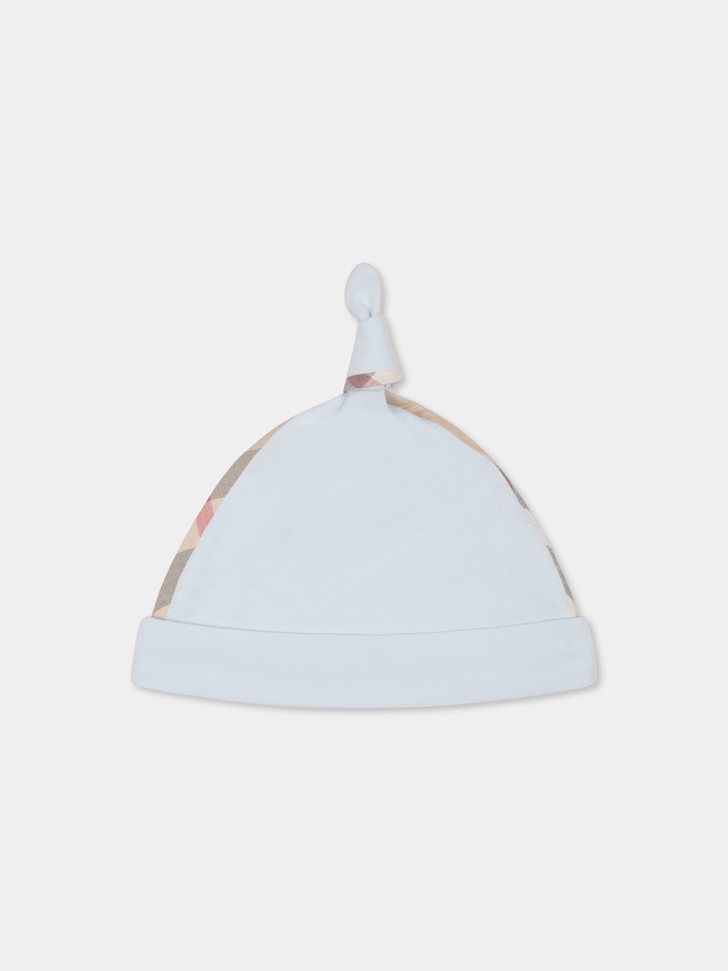 Ensemble combinaison bleu clair pour bébé garçon avec vintage check