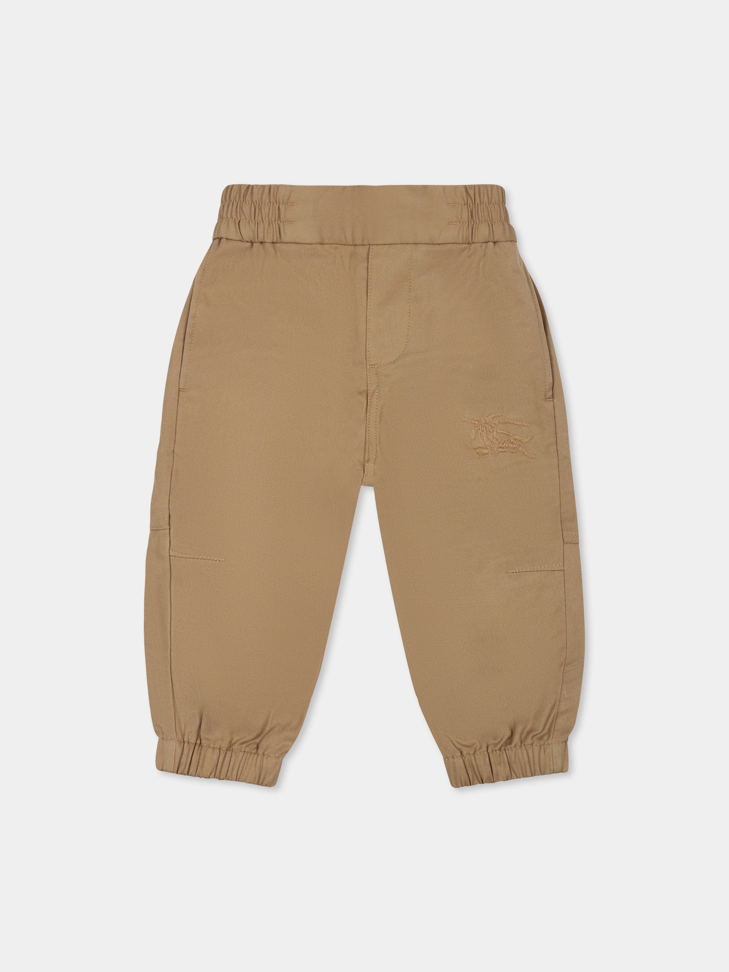 Pantalon beige pour bébé garçon avec logo