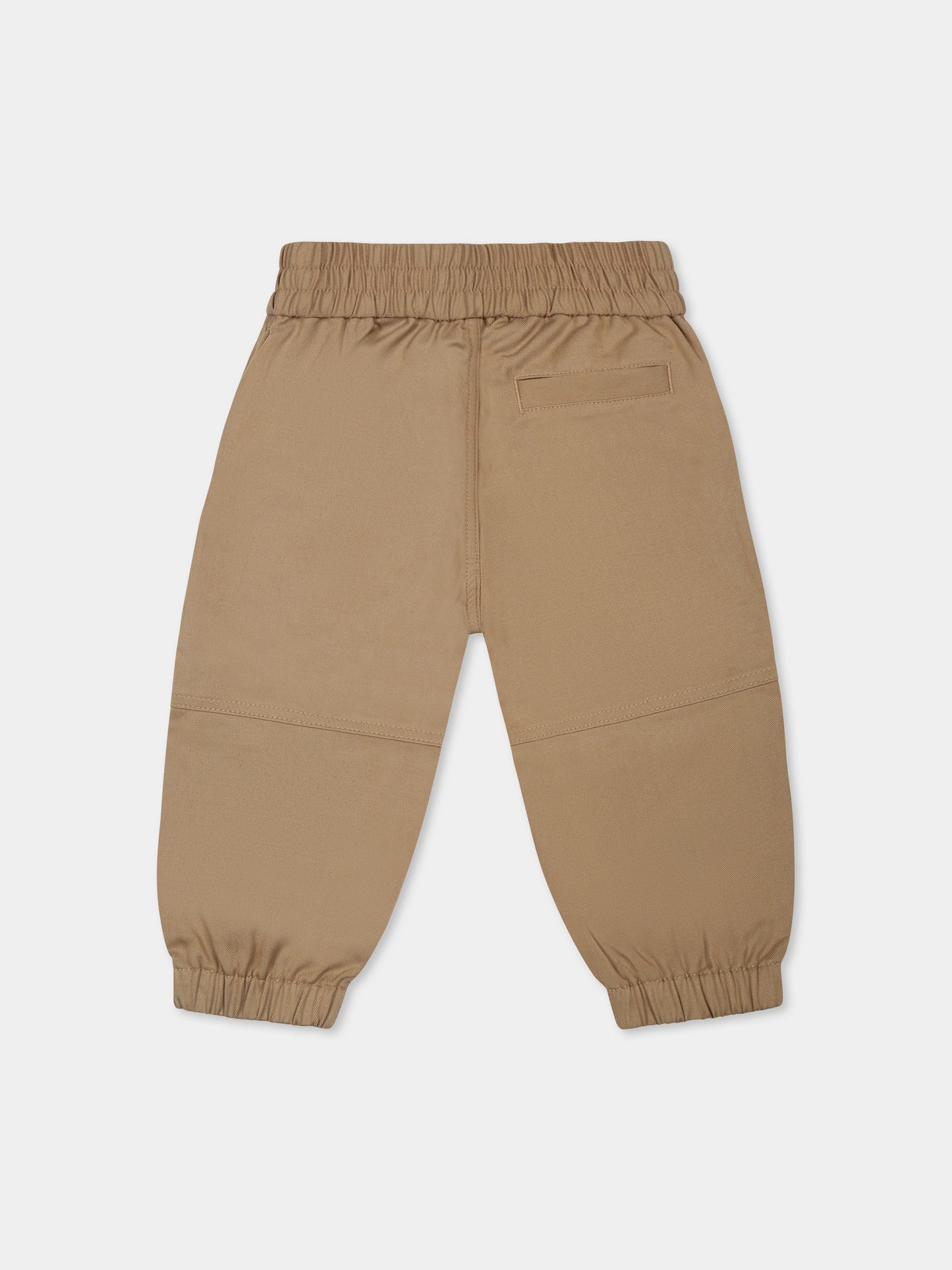 Pantalon beige pour bébé garçon avec logo