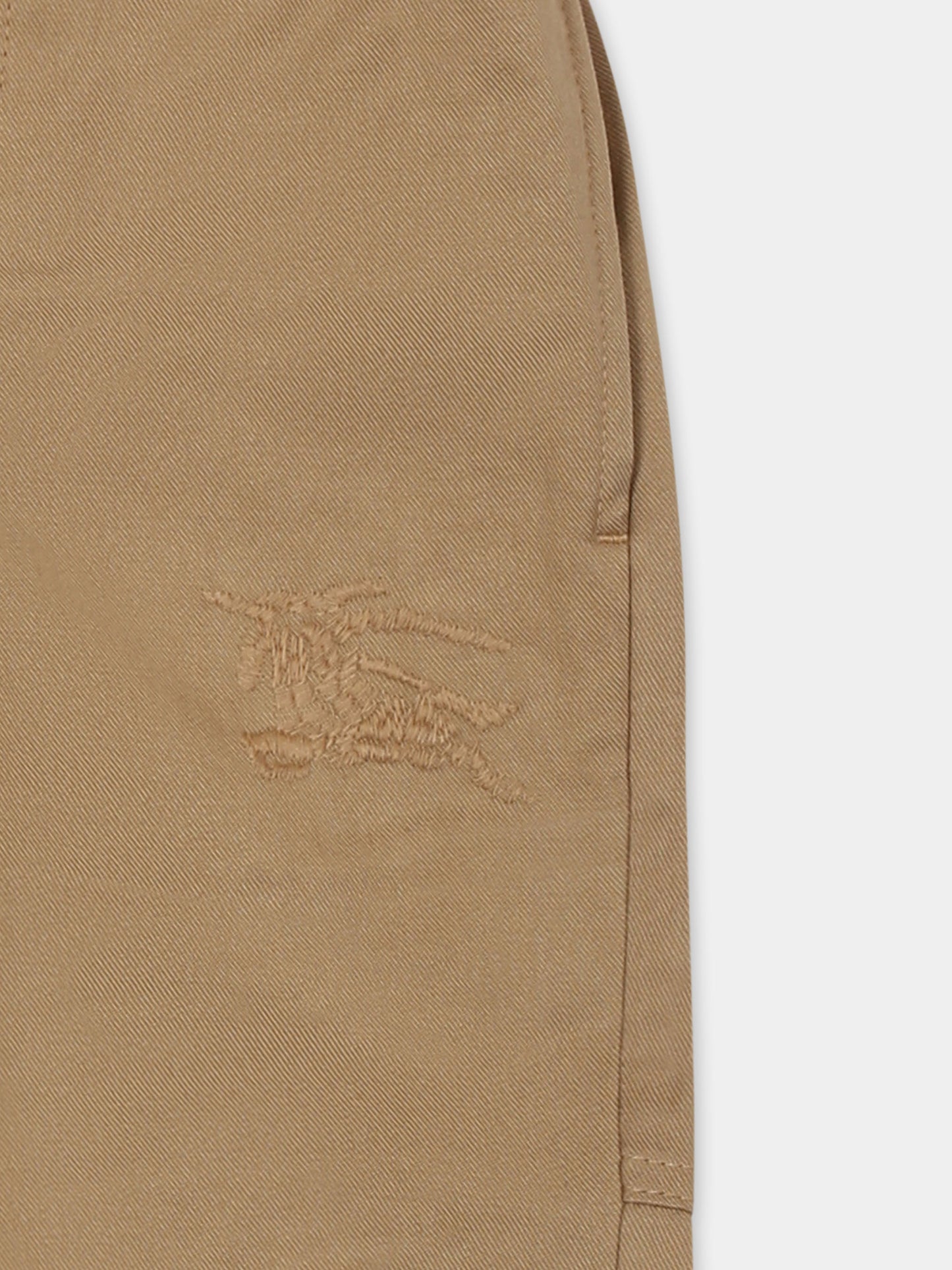 Pantalon beige pour bébé garçon avec logo