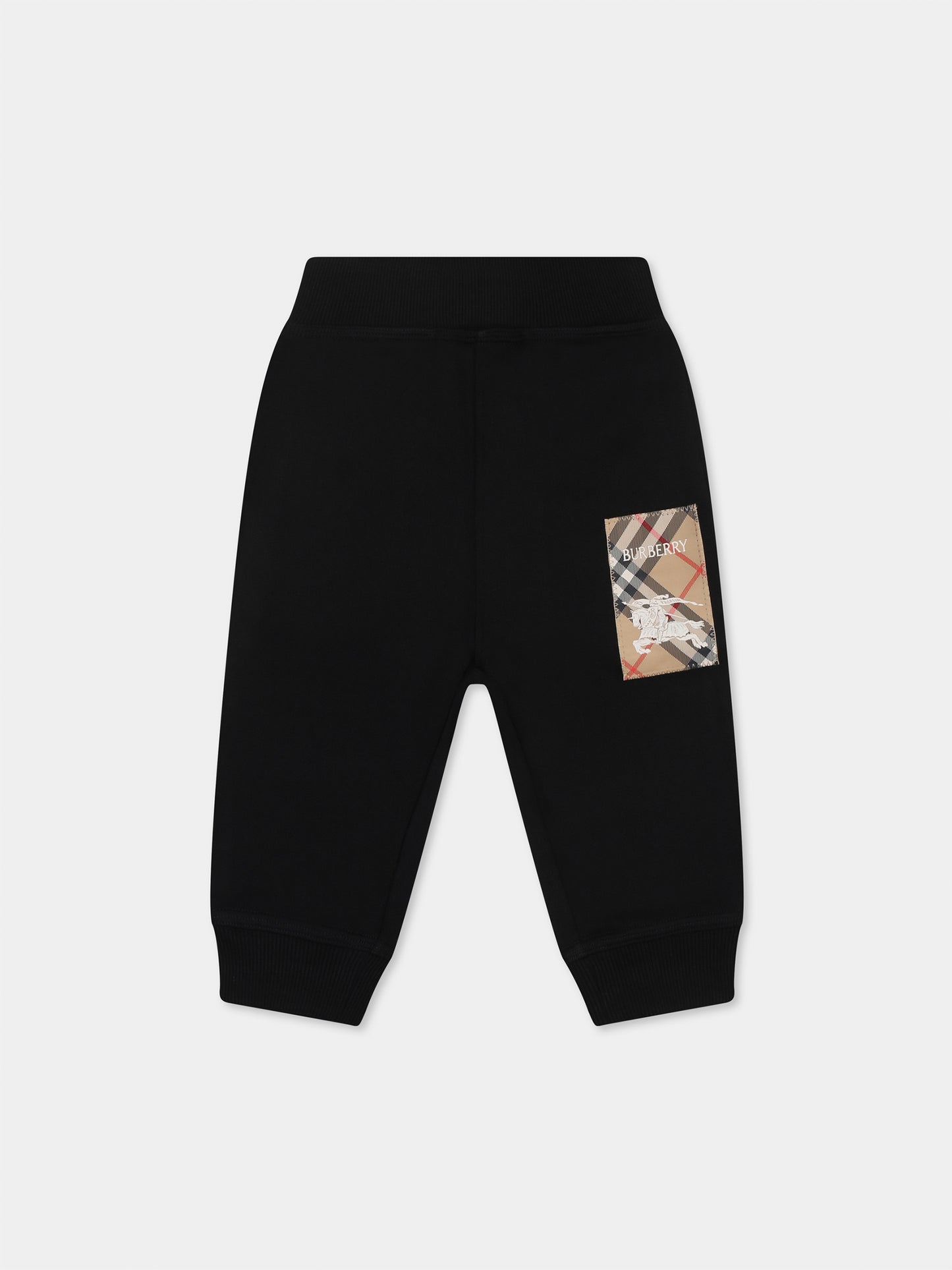 Pantalon noir pour bébé enfants avec vintage check