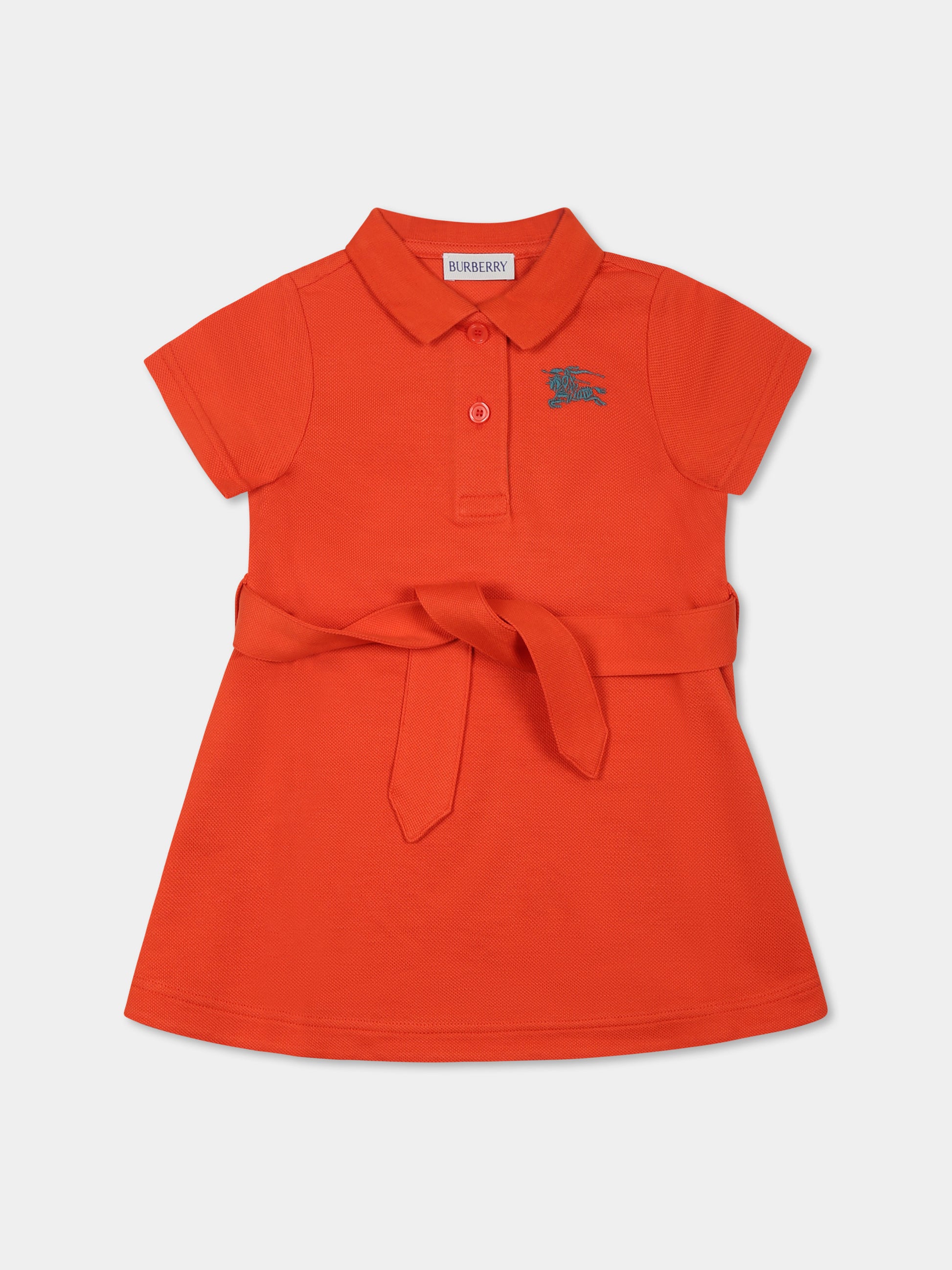 Vestito arancione per neonata con cavaliere equestre,Burberry Kids,8105082 C1835