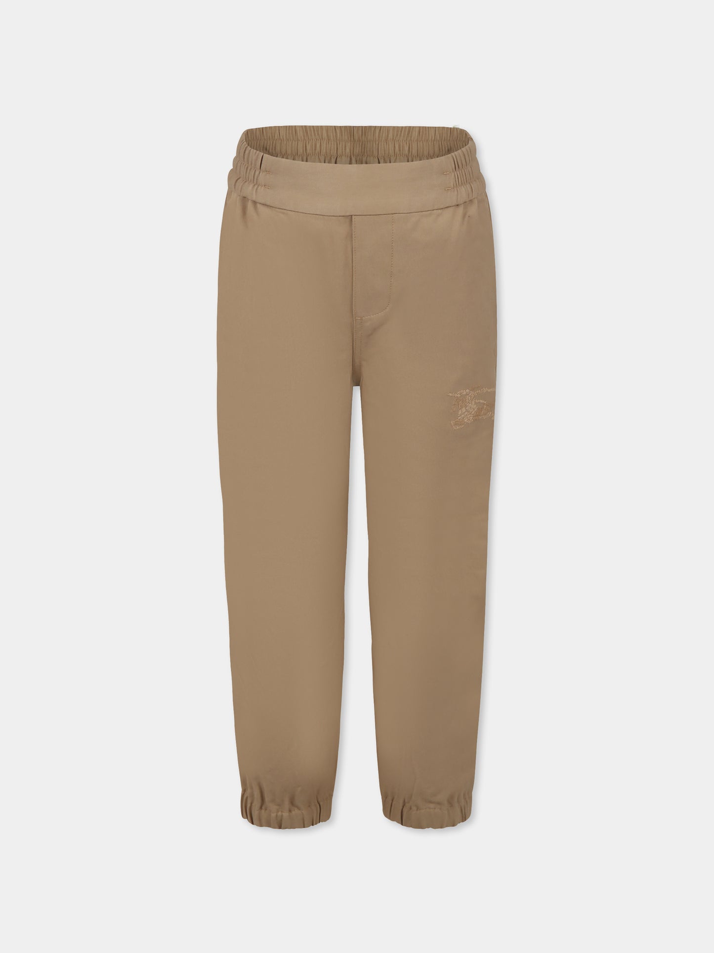 Pantalon beige pour garçon avec logo