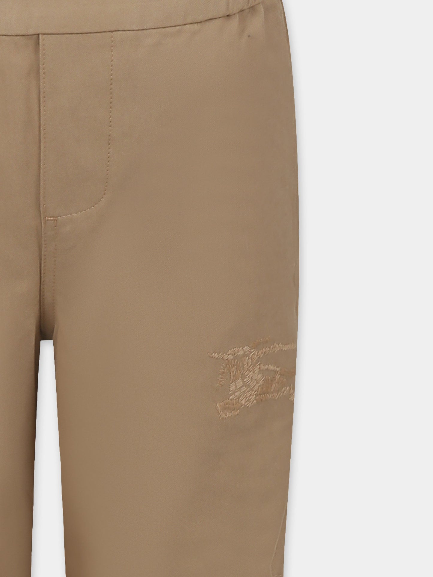 Pantalon beige pour garçon avec logo