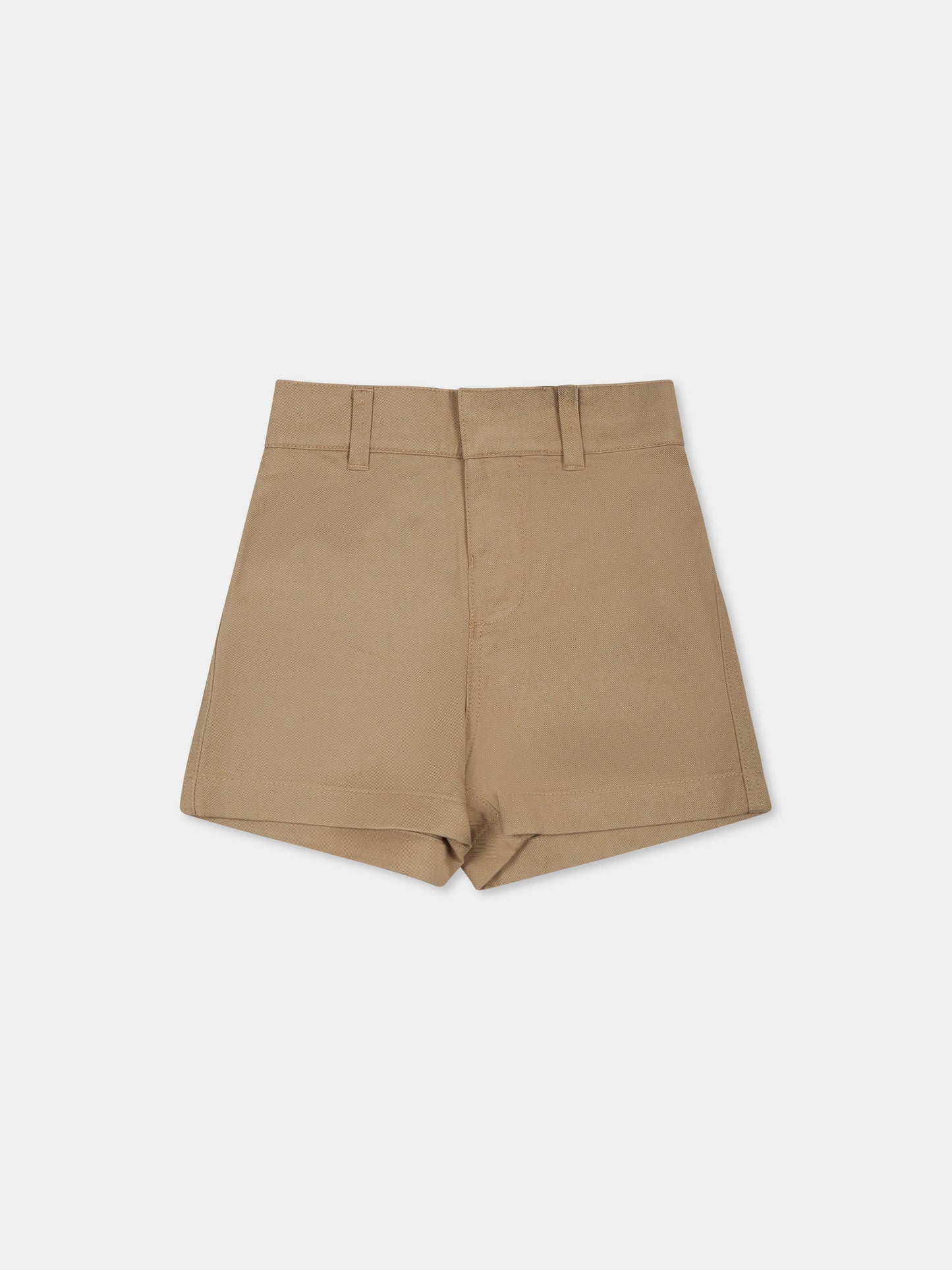 Short beige pour bébé garçon avec logo