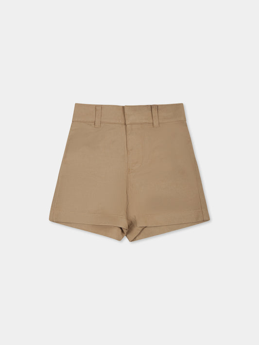 Short beige pour bébé garçon avec logo