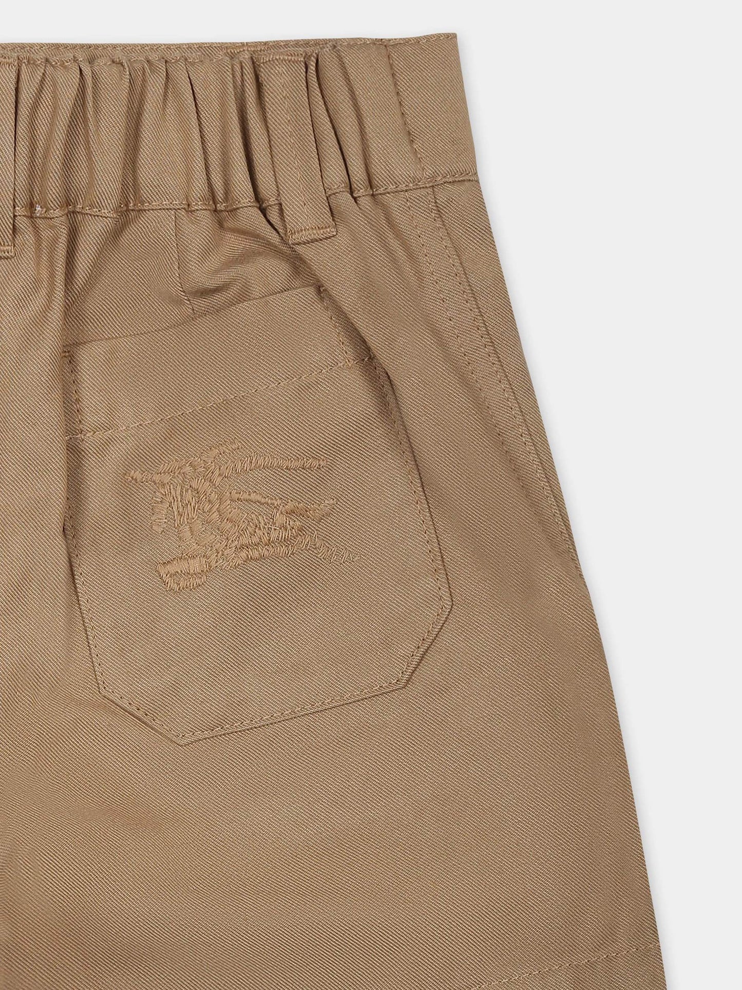 Short beige pour bébé garçon avec logo