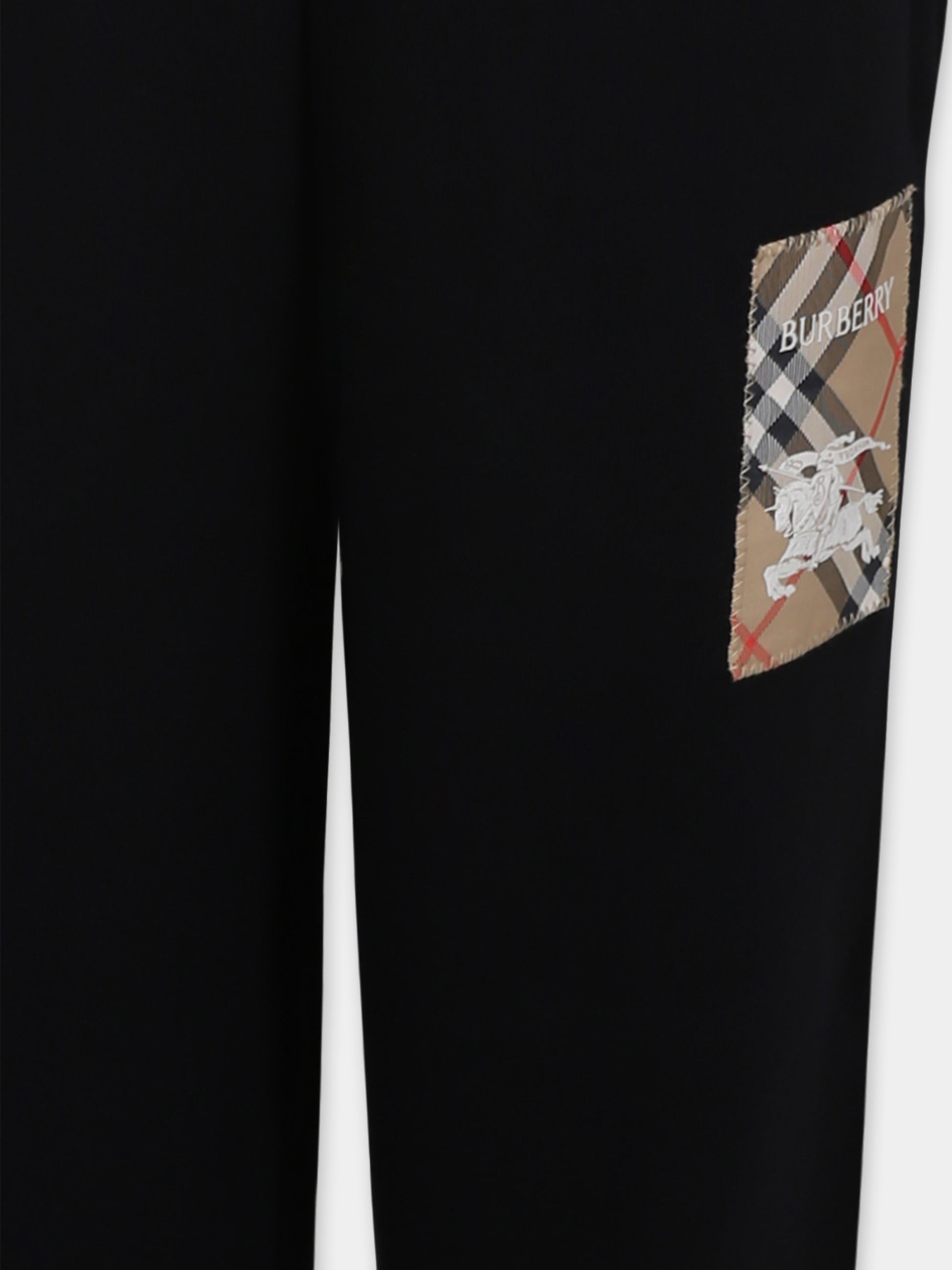 Pantaloni neri per bambini con cavaliere equestre,Burberry Kids,8105476 A1189