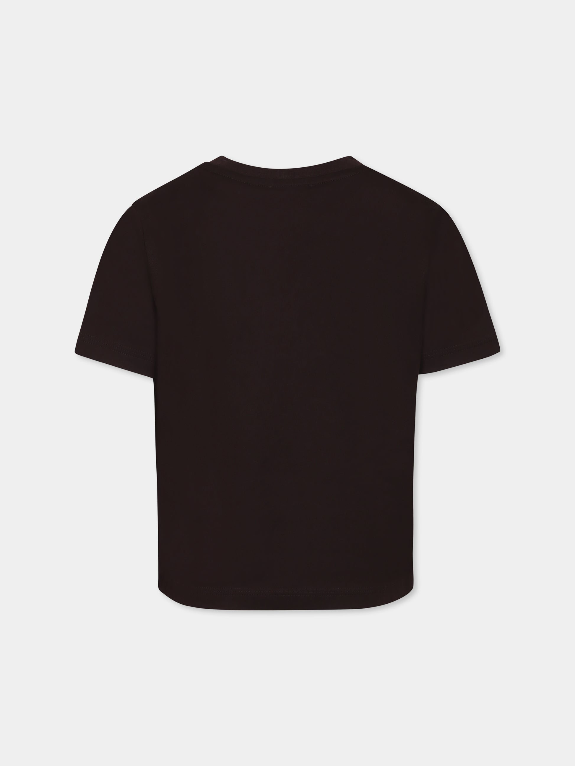 T-shirt marrone per bambini con logo e ape,Burberry Kids,8102971 A4481