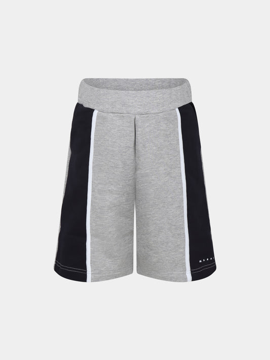 Short gris pour garçon avec logo