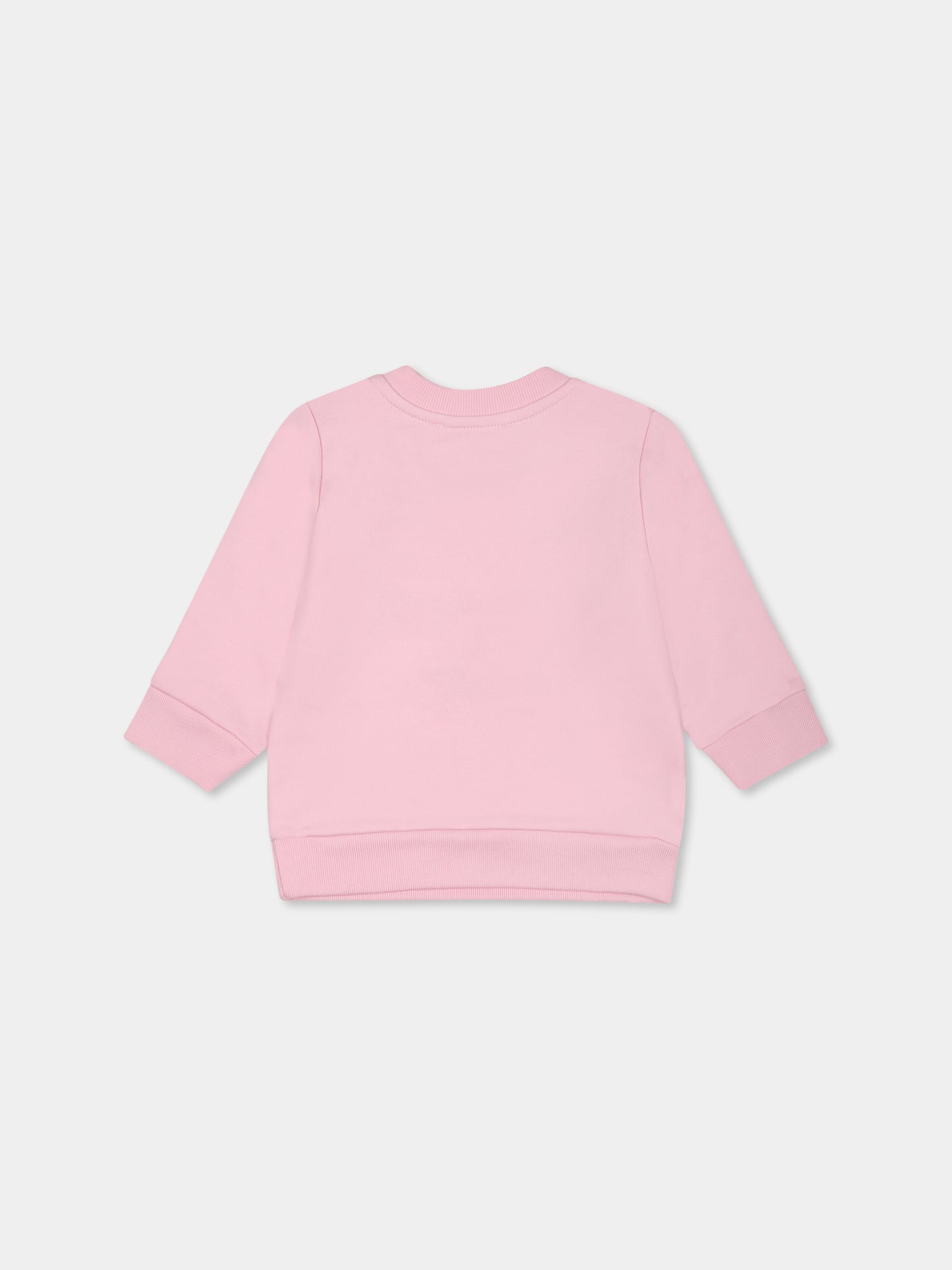 Felpa rosa per neonata con logo bianco,Marni Kids,M01437 M00V0 MS319B 0M347