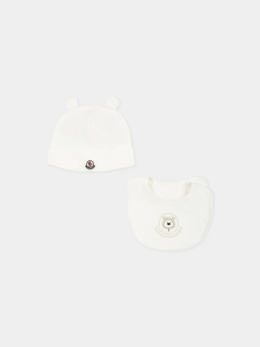 Set accessori bianco per neonati con logo,Moncler Kids,K1951 3G00001 8392E 034