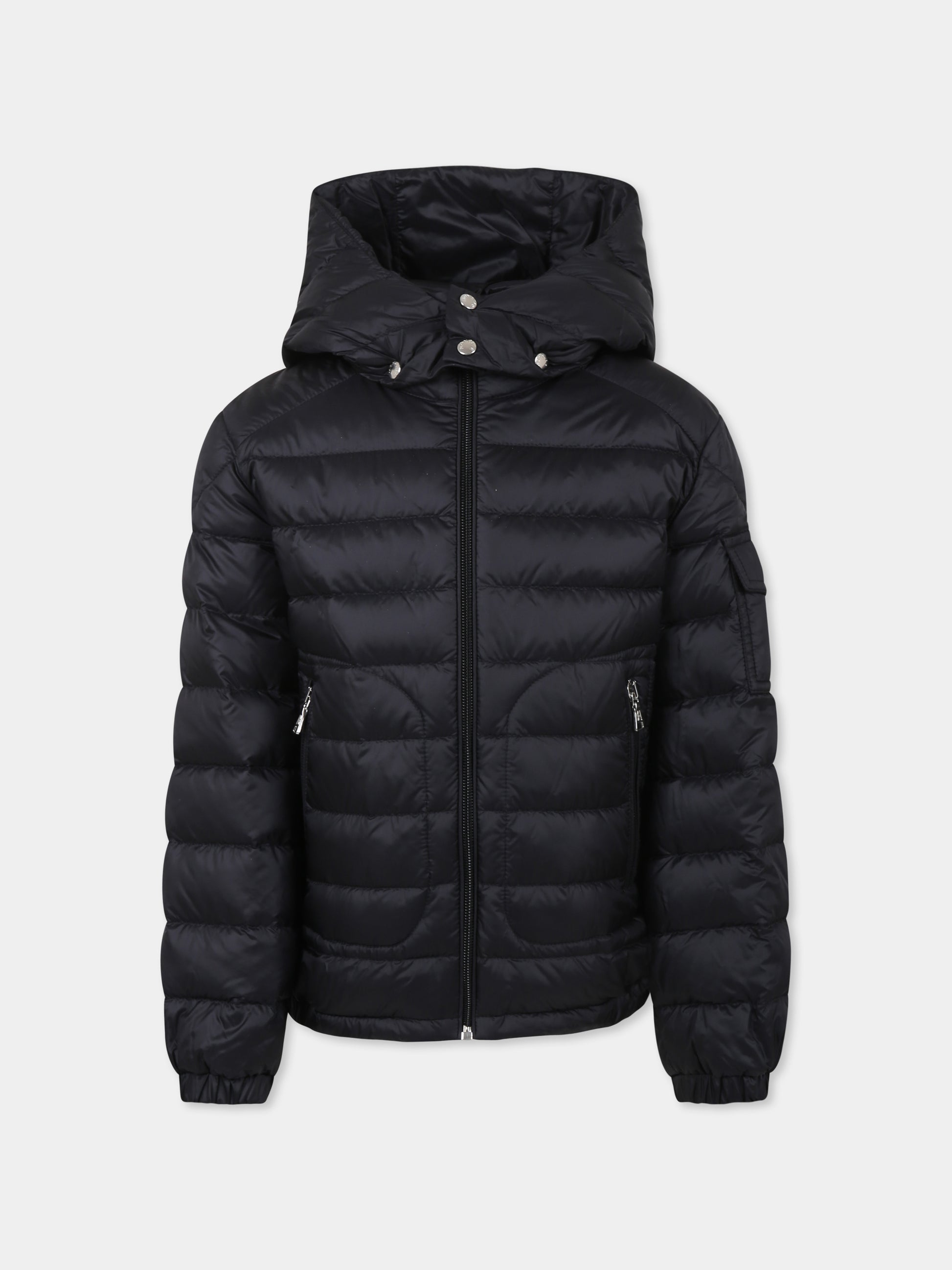 Piumino Laurus nero per bambino con logo,Moncler Kids,K1954 1A00050 597YF 999