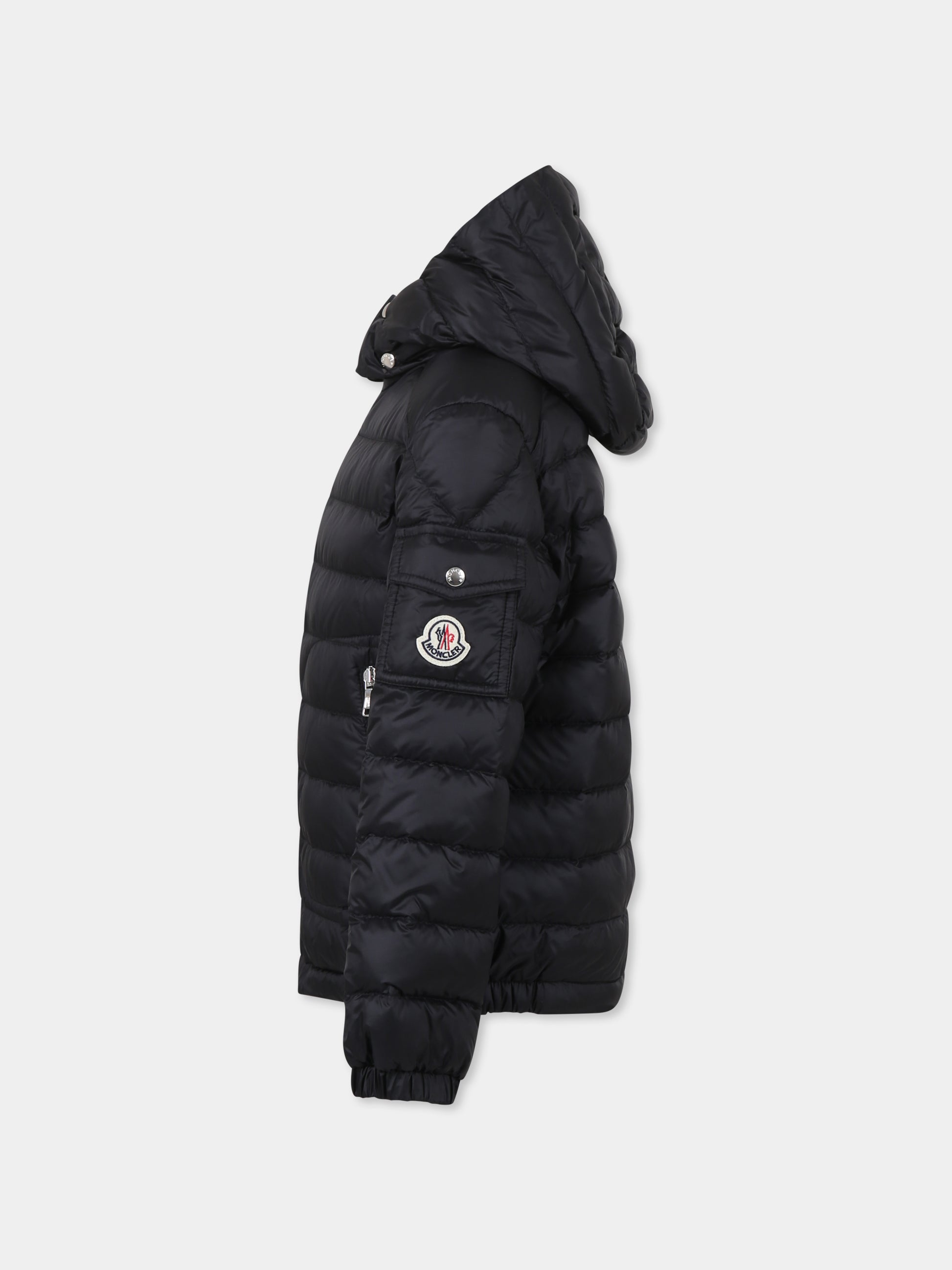Piumino Laurus nero per bambino con logo,Moncler Kids,K1954 1A00050 597YF 999