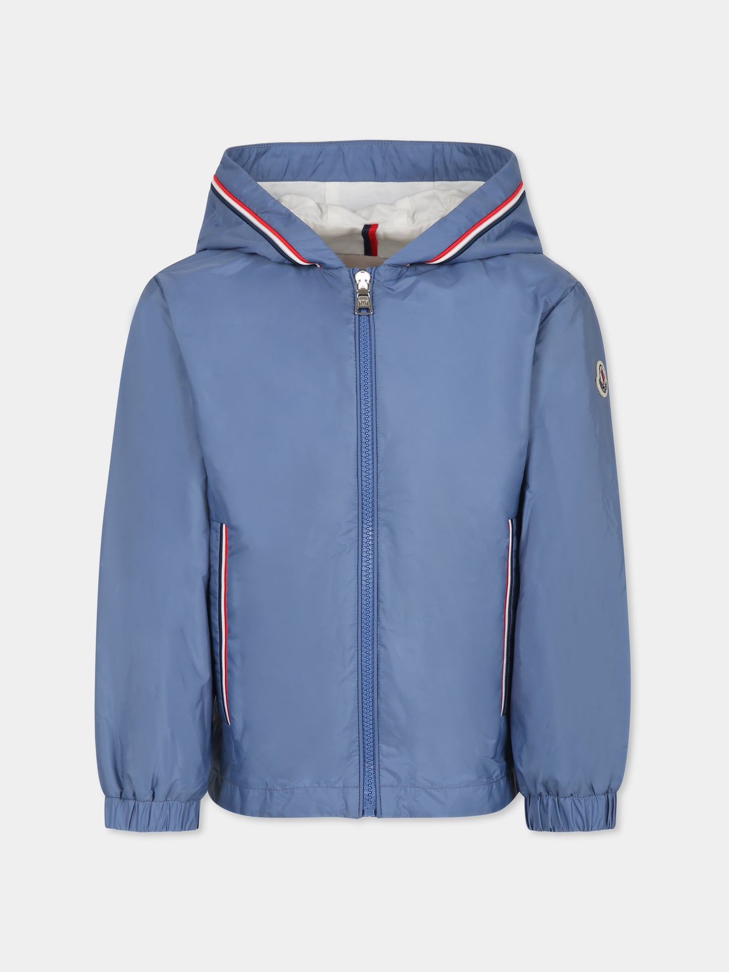 Veste coupe à vent bleu clair pour garçon avec logo