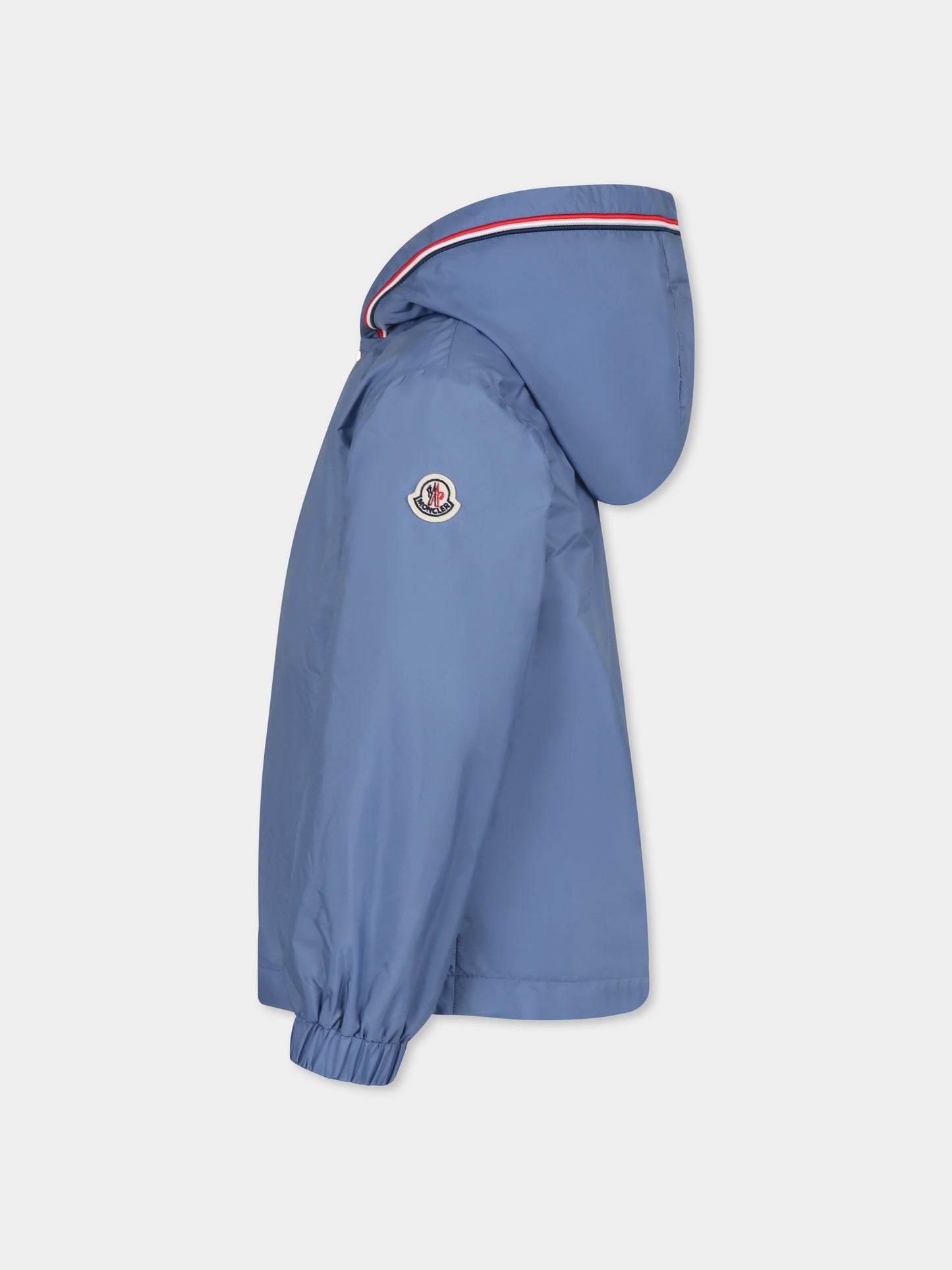 Veste coupe à vent bleu clair pour garçon avec logo