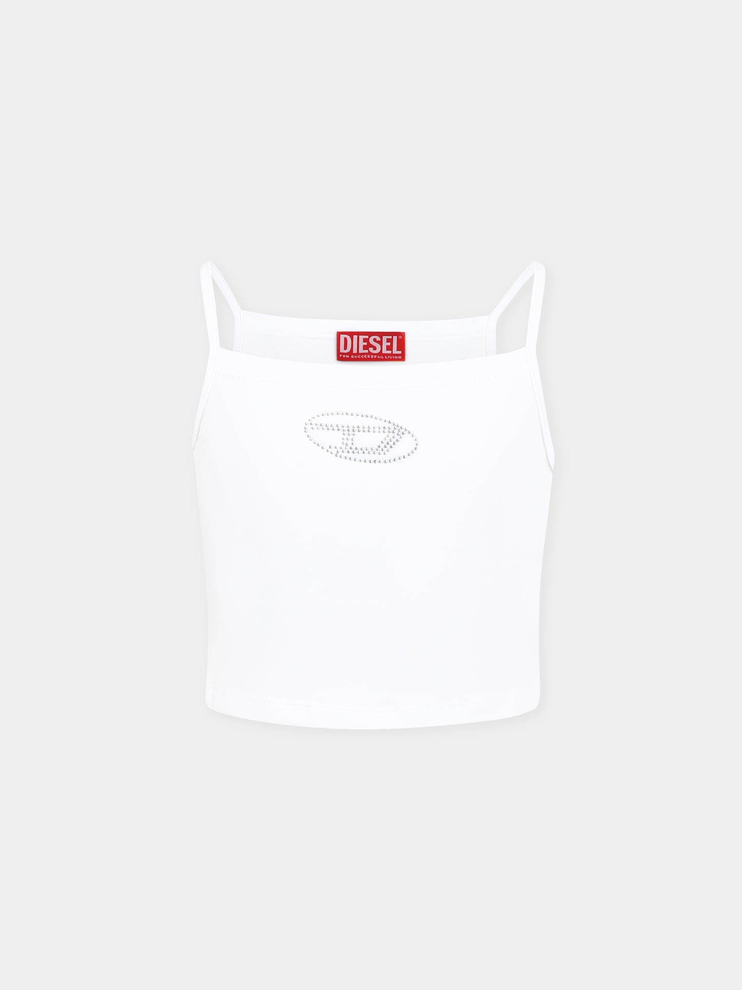 Top blanc pour fille avec logo