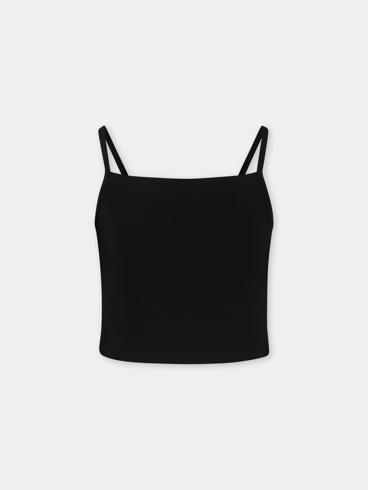 Top noir pour fille avec logo