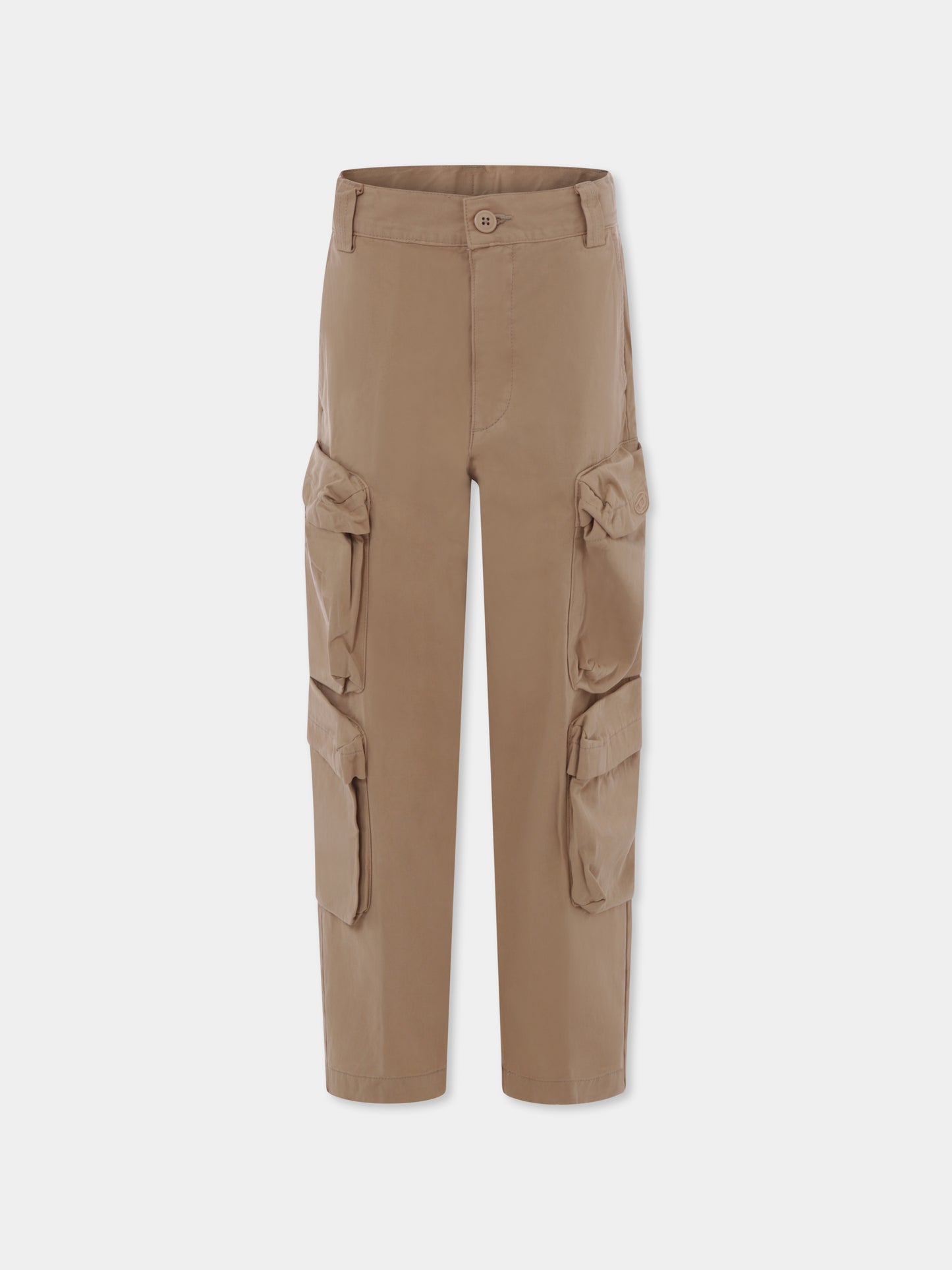 Pantalon beige pour garçon avec logo