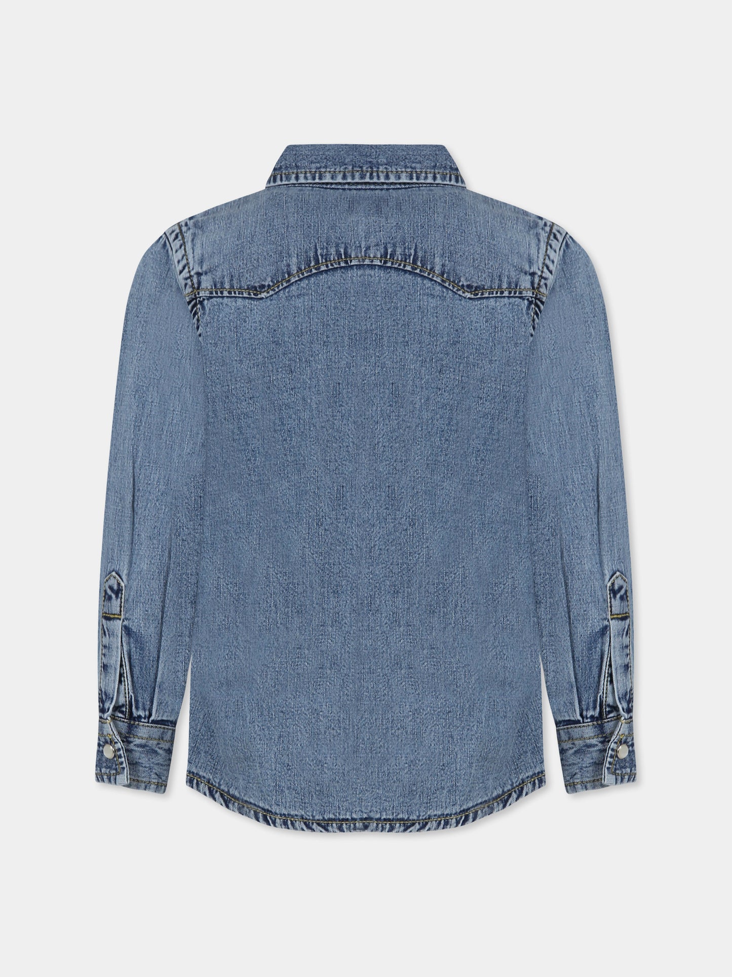 Camicia denim per bambino con logo,Diesel,J00760 KXBNH K01