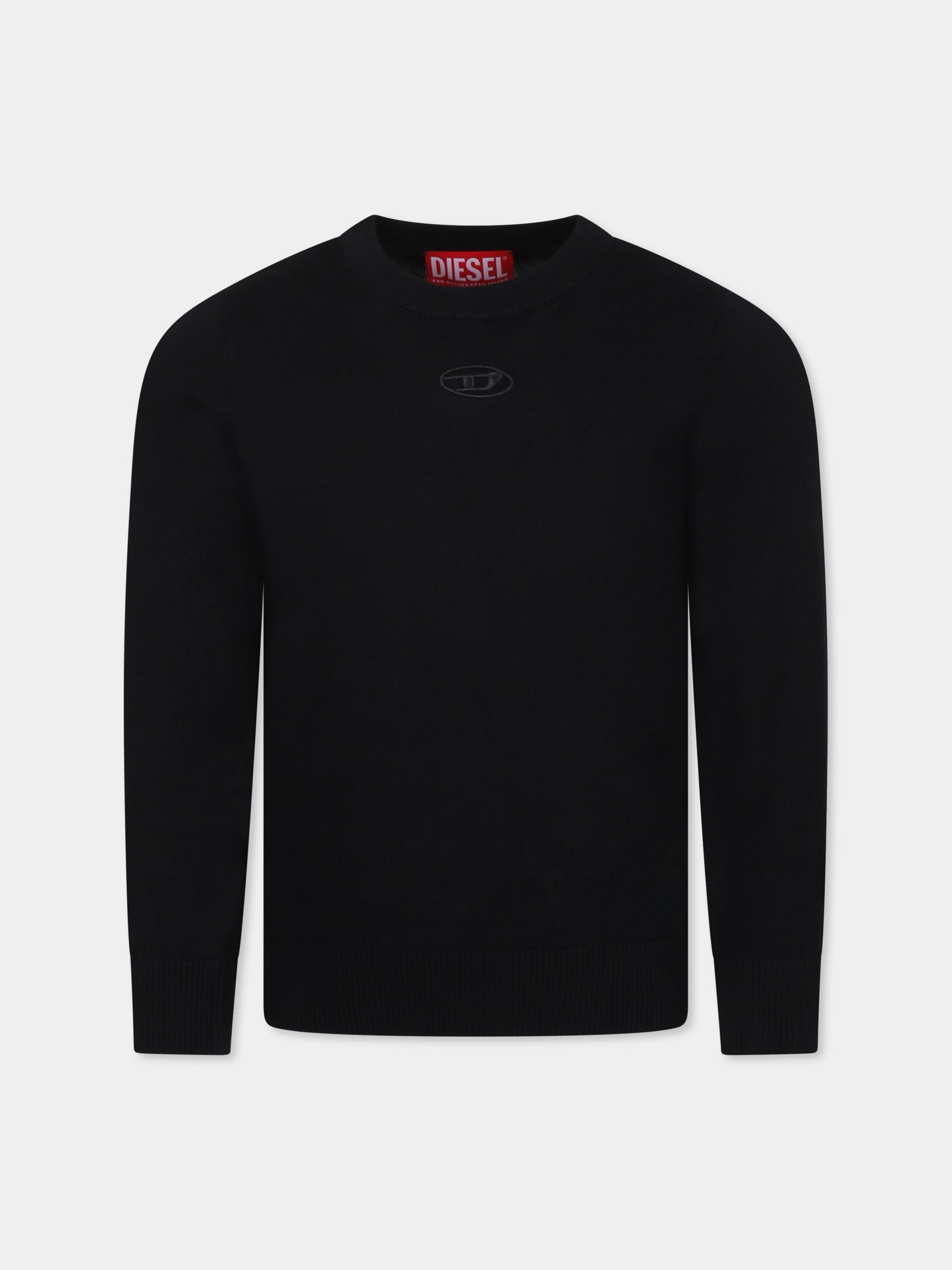 Maglione nero per bambino con logo,Diesel,J02277 KRLAXU K900