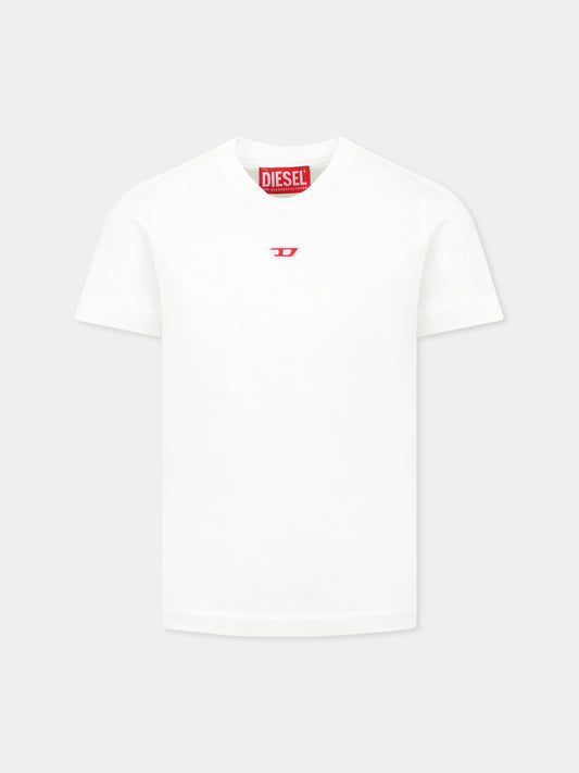 T-shirt blanc pour garçon avec logo