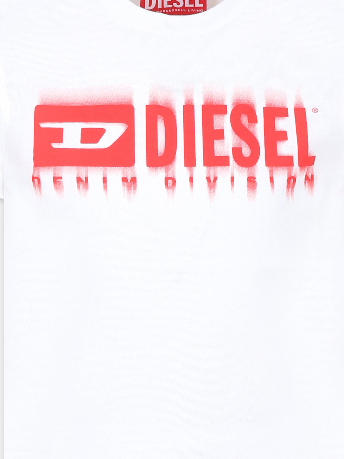 T-shirt bianca per bambino con logo,Diesel,J02033 00YI9 K100