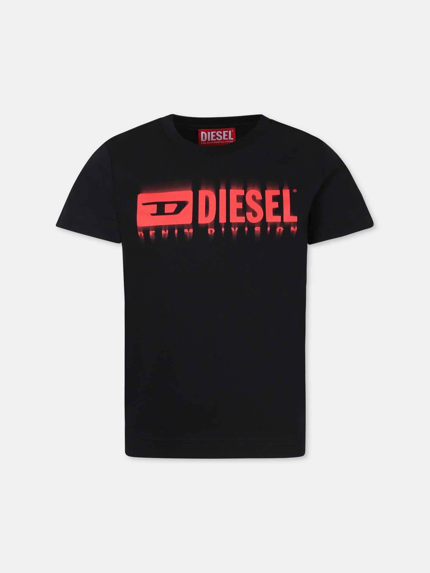 T-shirt nera per bambino con logo,Diesel,J02033 00YI9 K9002