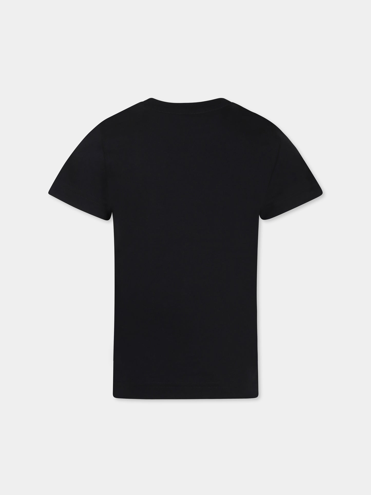 T-shirt noir pour garçon avec logo