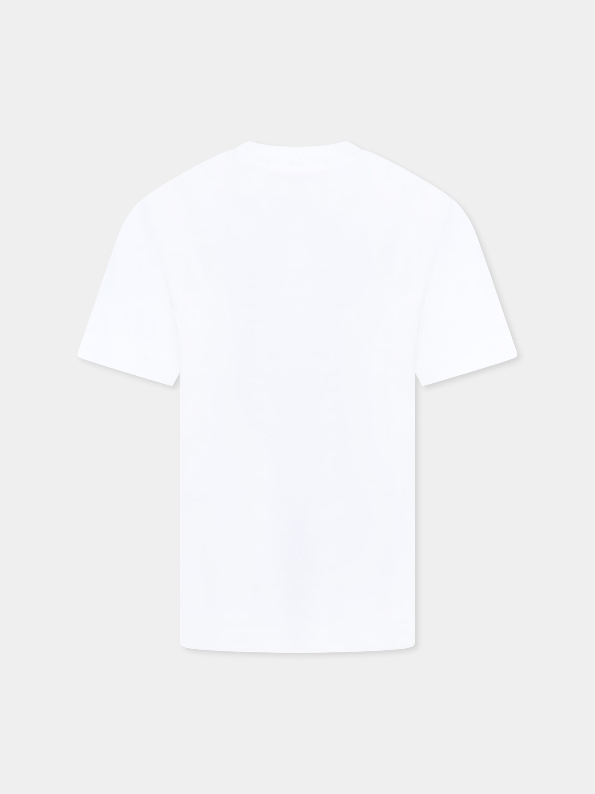 T-shirt bianca per bambino con logo,Diesel,J02283 0CATM K100