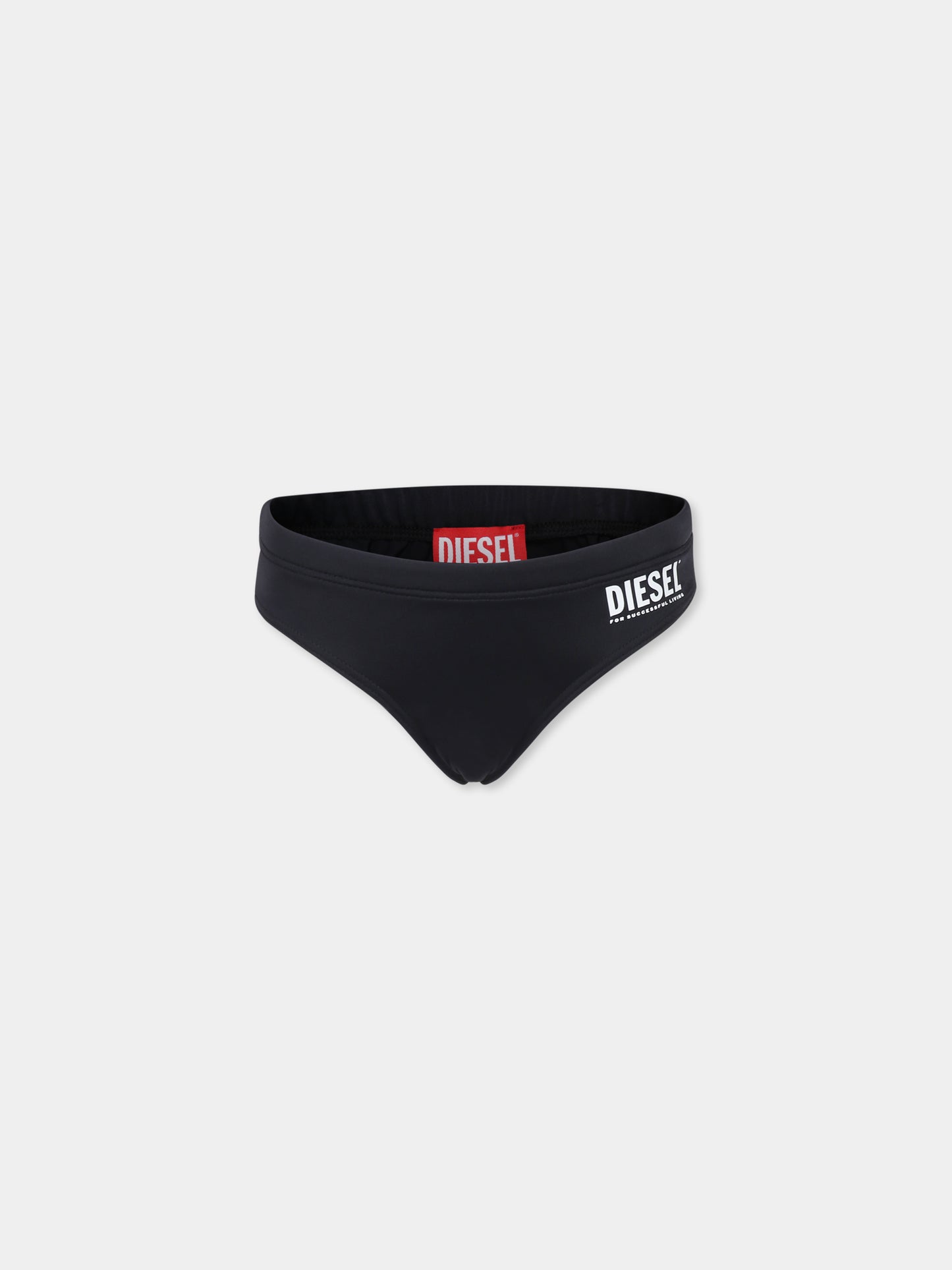 Slip de bain noir pour garçon avec logo