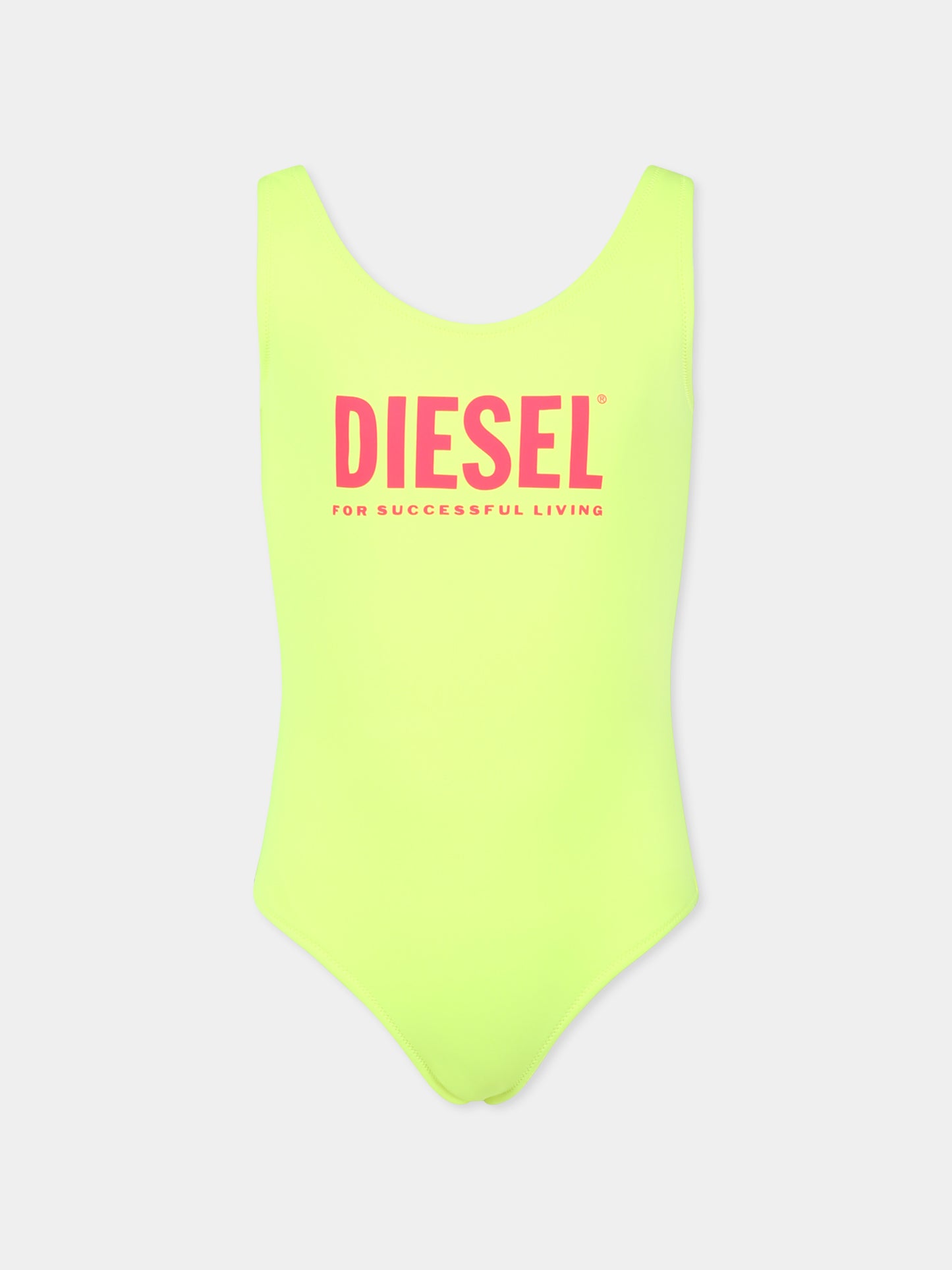 Maillot de bain jaune pour fille avec logo